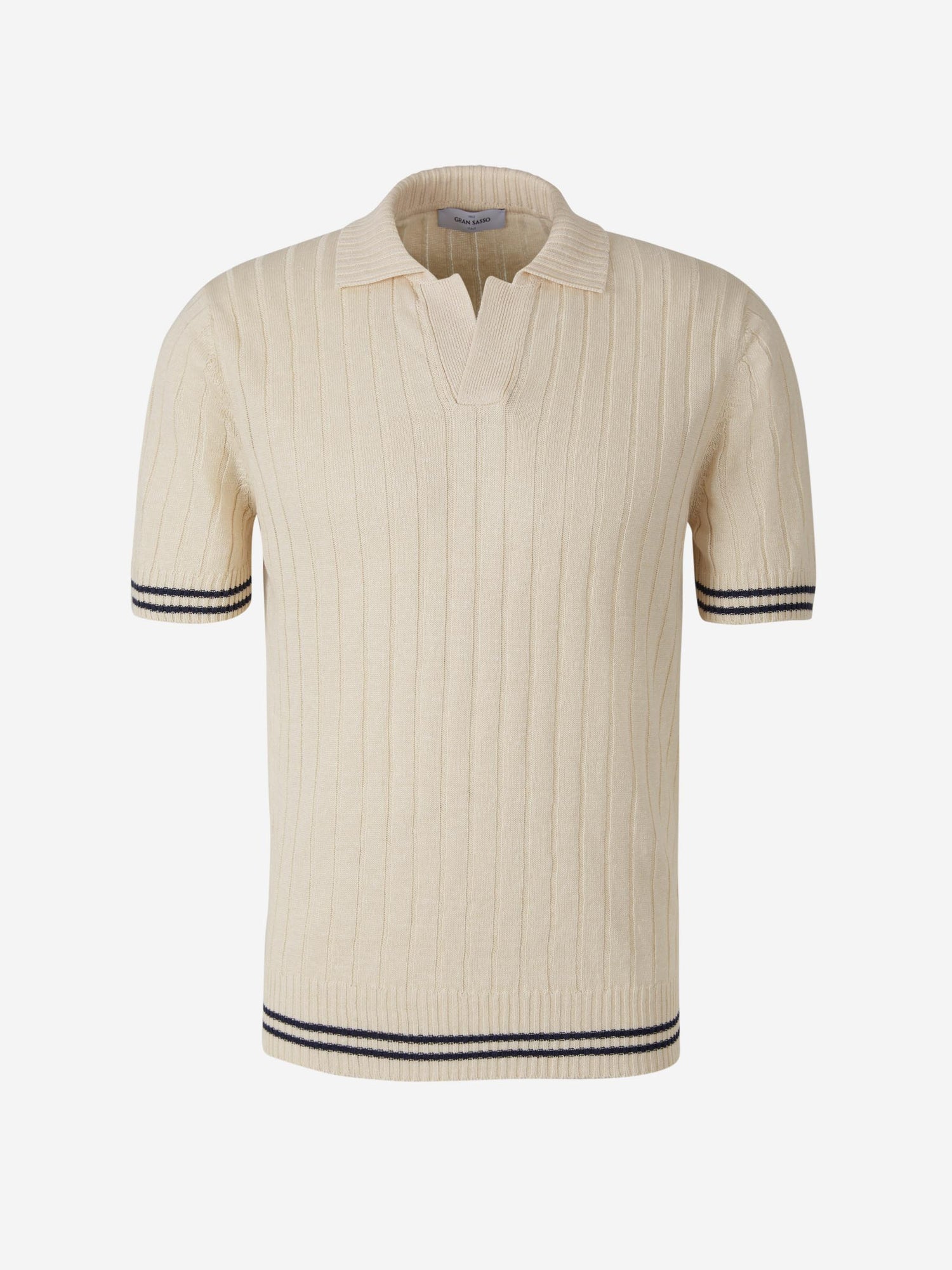 Outlet online Gran Sasso Hombre Polo Lino Y Algodón color Rosa Claro sku 552-001318 03 - Foto 1