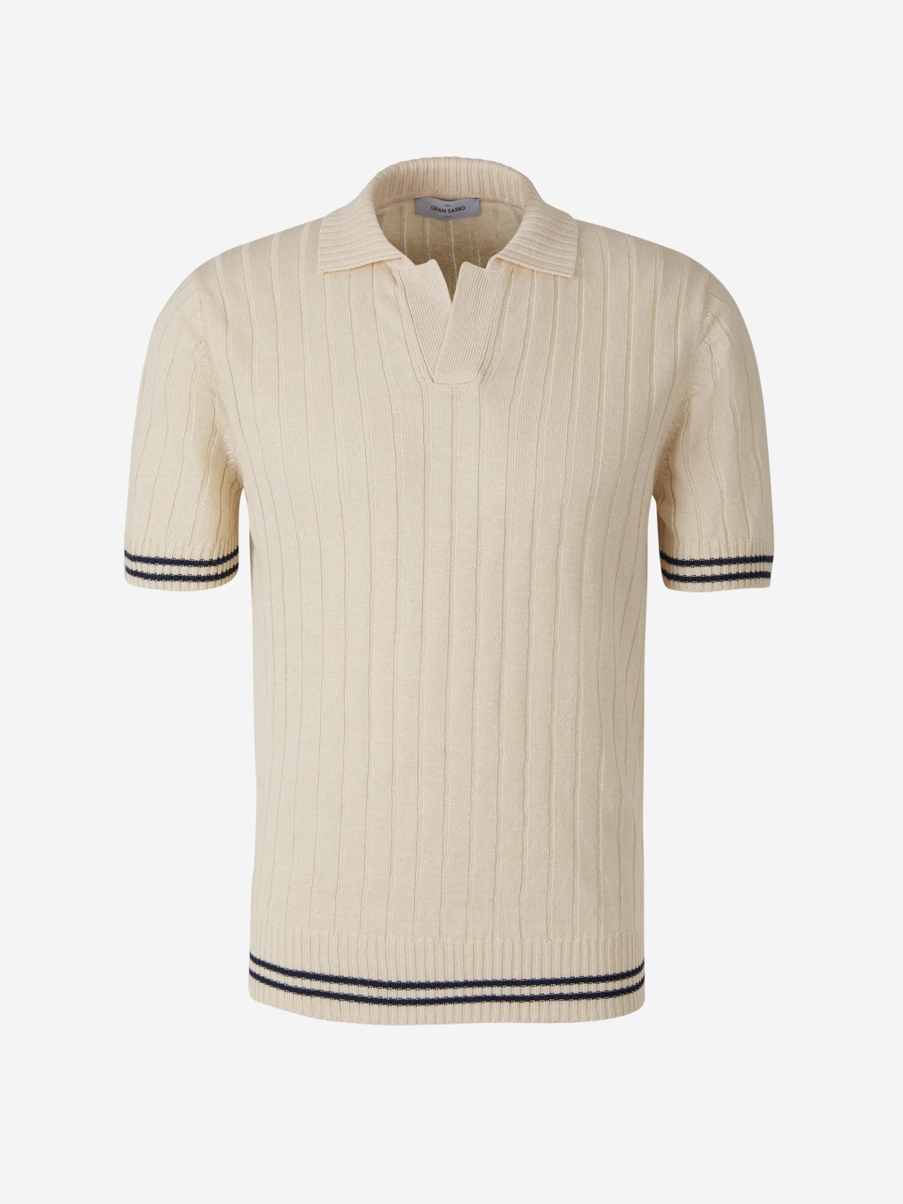 Outlet online Gran Sasso Hombre Polo Lino Y Algodón color Rosa Claro sku 552-001318 03 - Foto 1