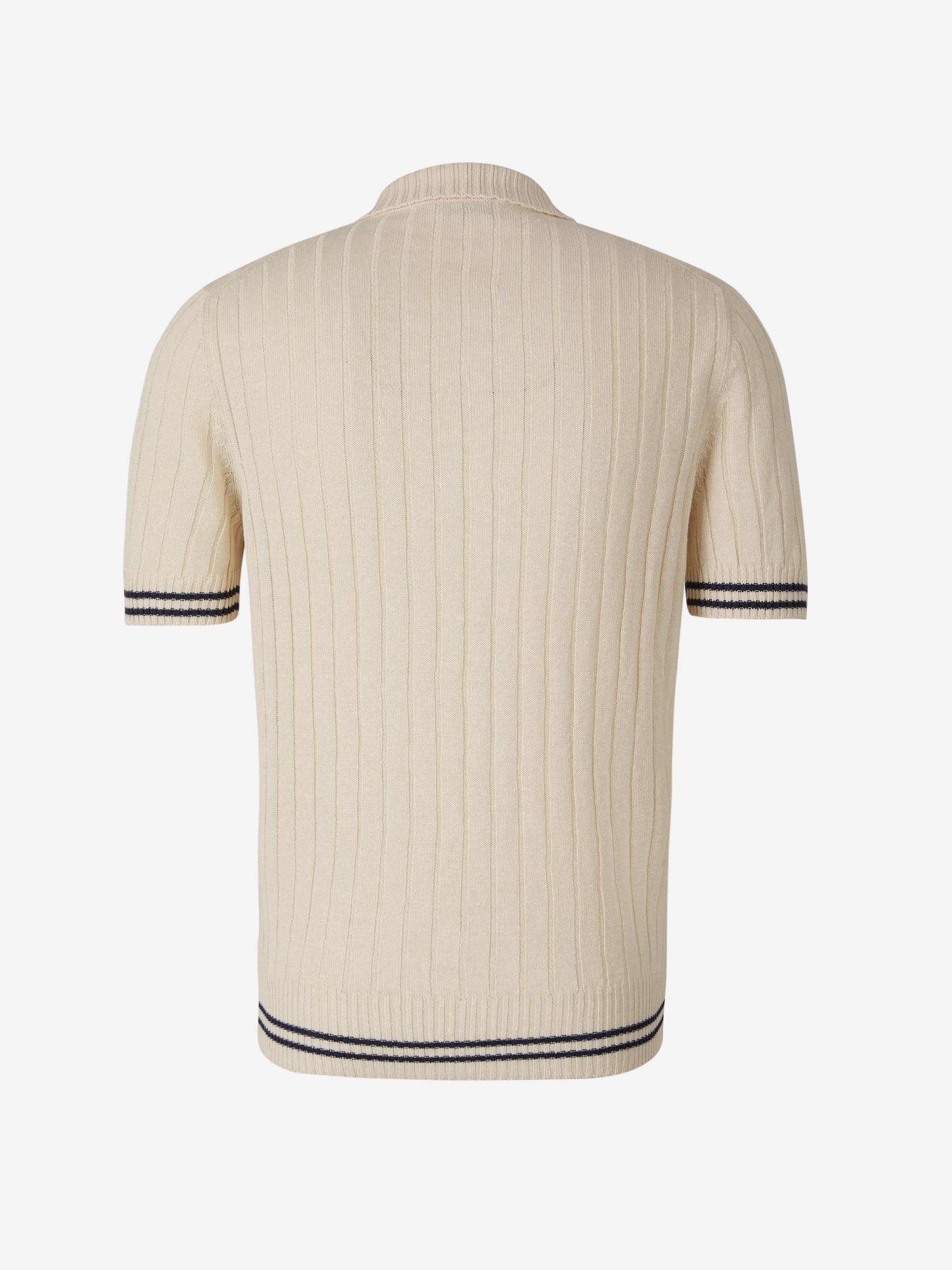 Outlet online Gran Sasso Hombre Polo Lino Y Algodón color Rosa Claro sku 552-001318 03 - Foto 4