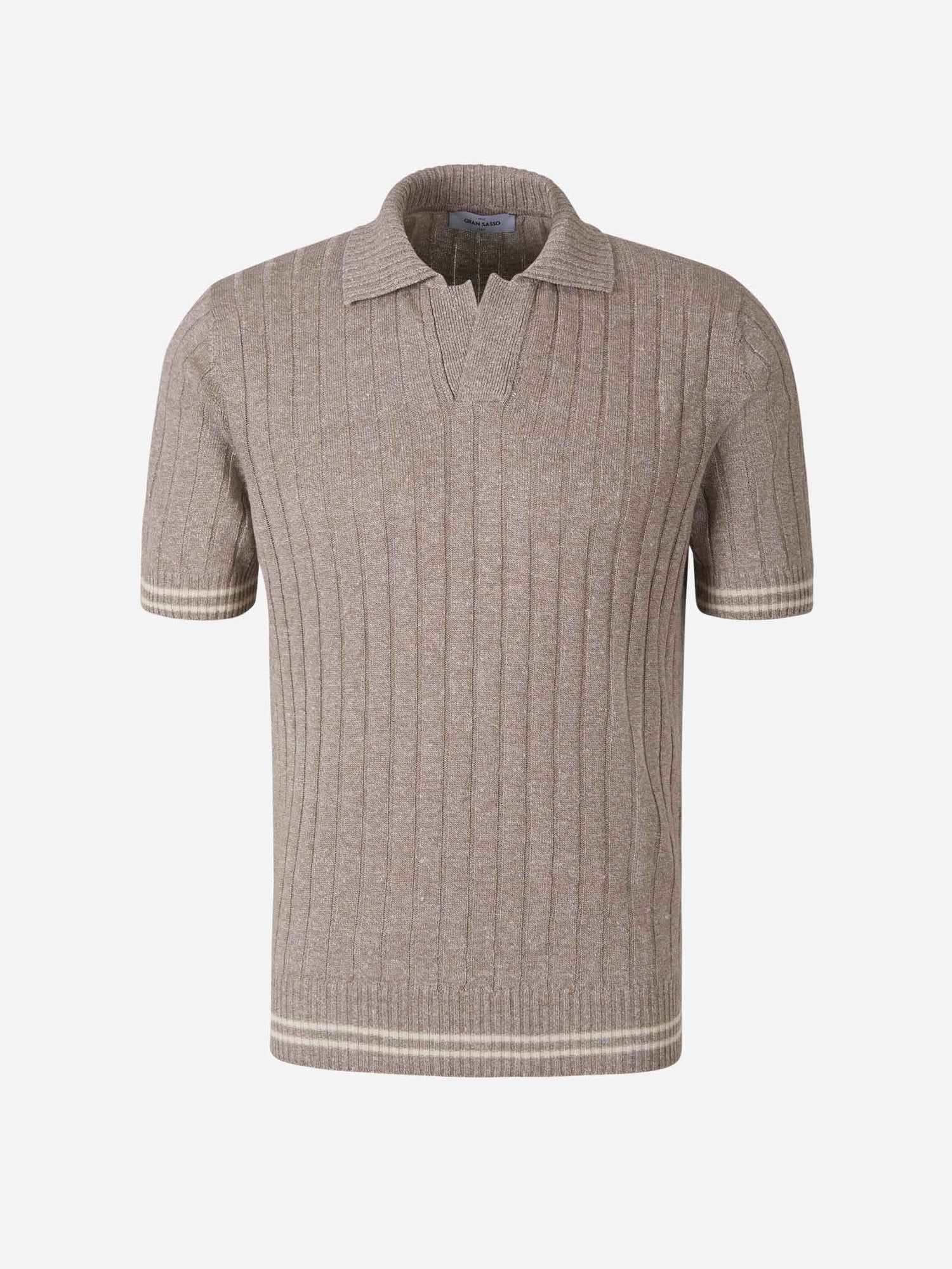 Outlet online Gran Sasso Hombre Polo Lino Y Algodón color Rosa Claro sku 552-001318 03 - Foto 6