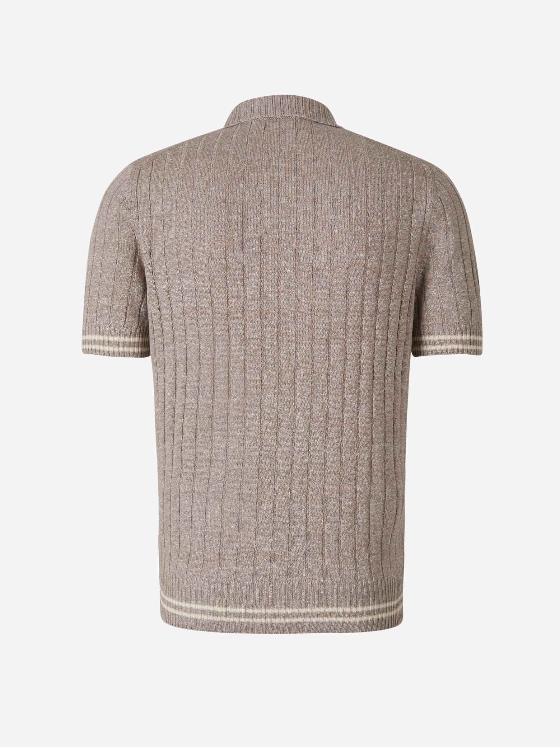 Outlet online Gran Sasso Hombre Polo Lino Y Algodón color Rosa Claro sku 552-001318 03 - Foto 5