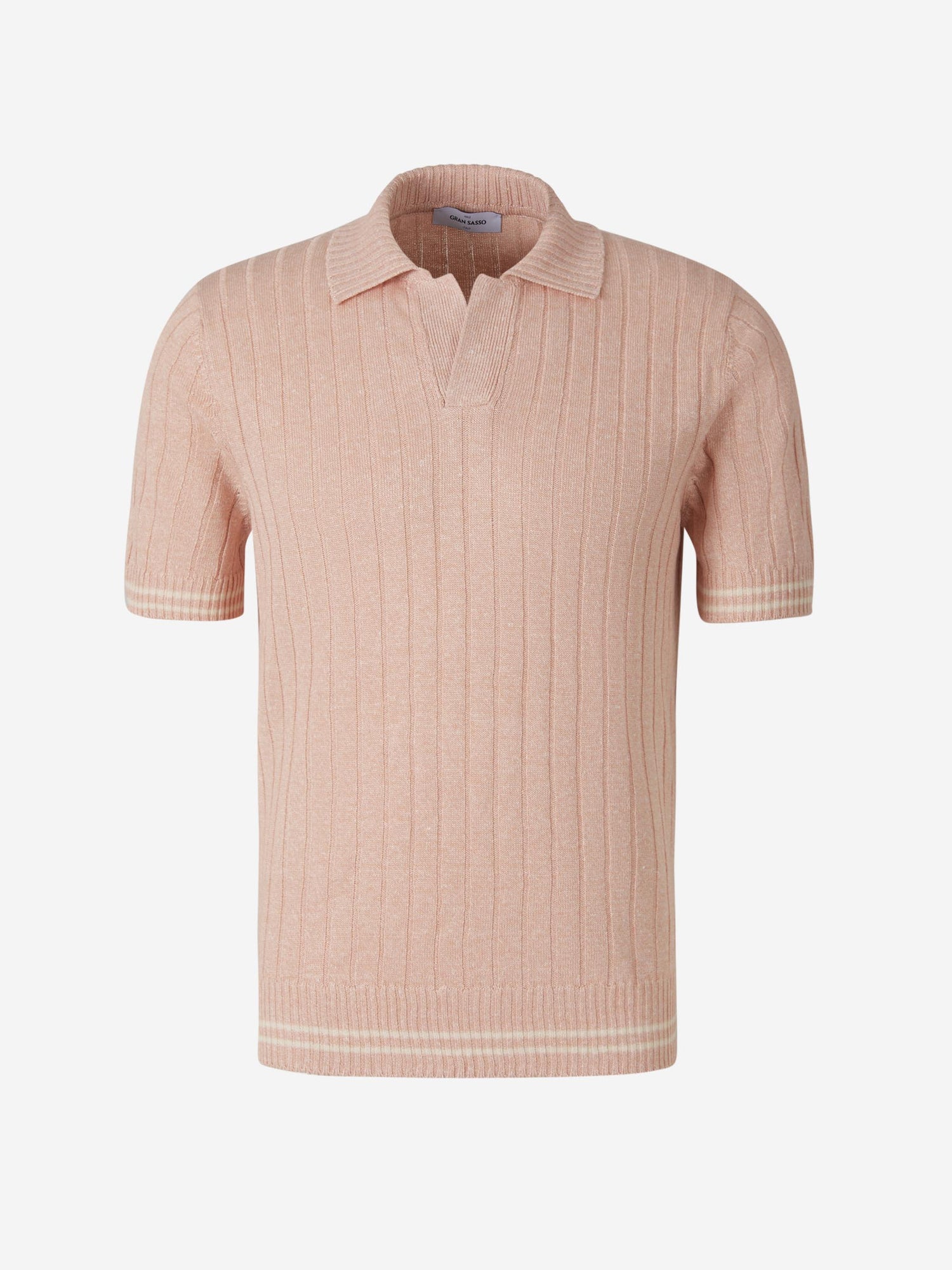 Outlet online Gran Sasso Hombre Polo Lino Y Algodón color Rosa Claro sku 552-001318 03 - Foto 10