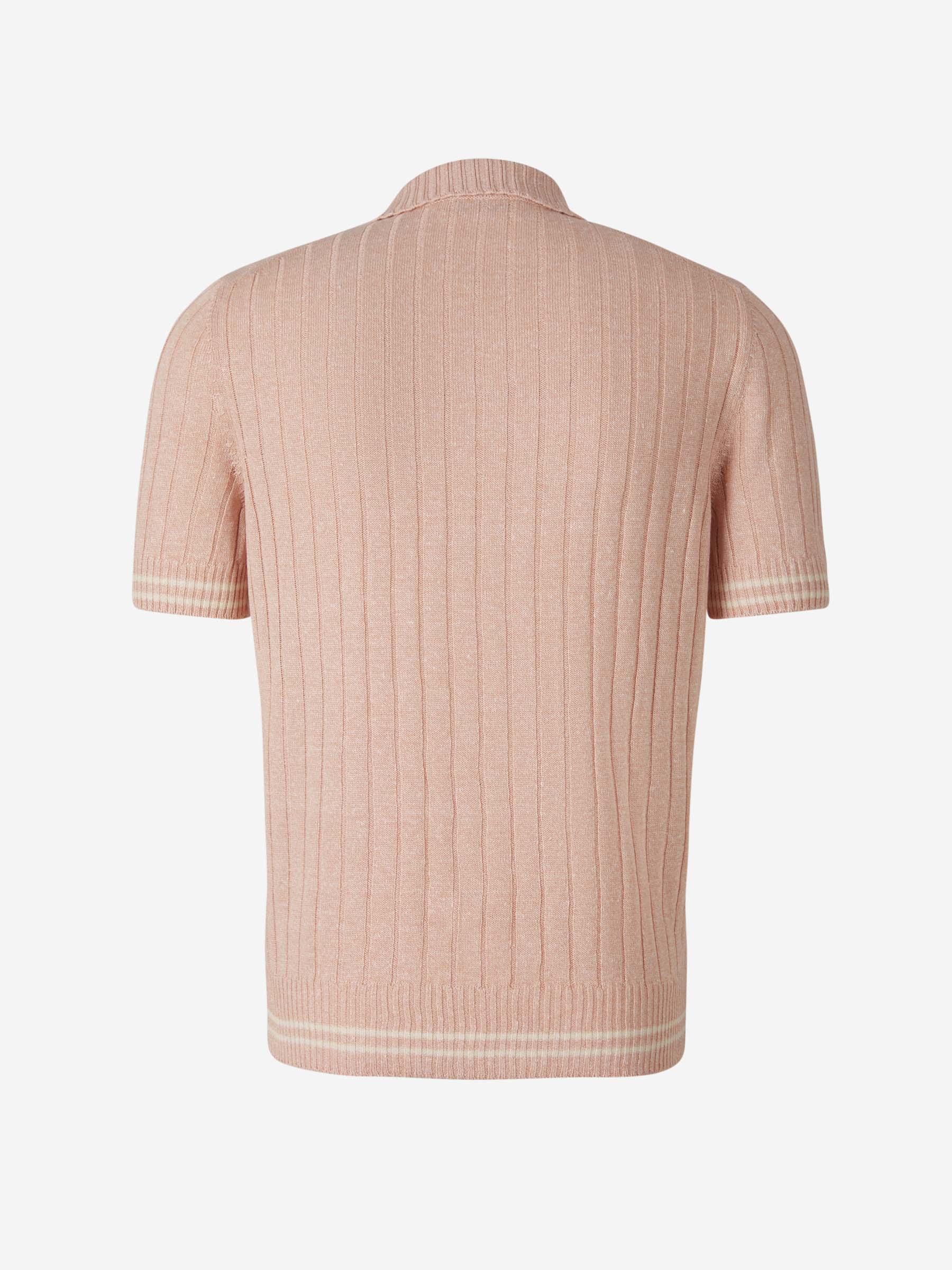 Outlet online Gran Sasso Hombre Polo Lino Y Algodón color Rosa Claro sku 552-001318 03 - Foto 9