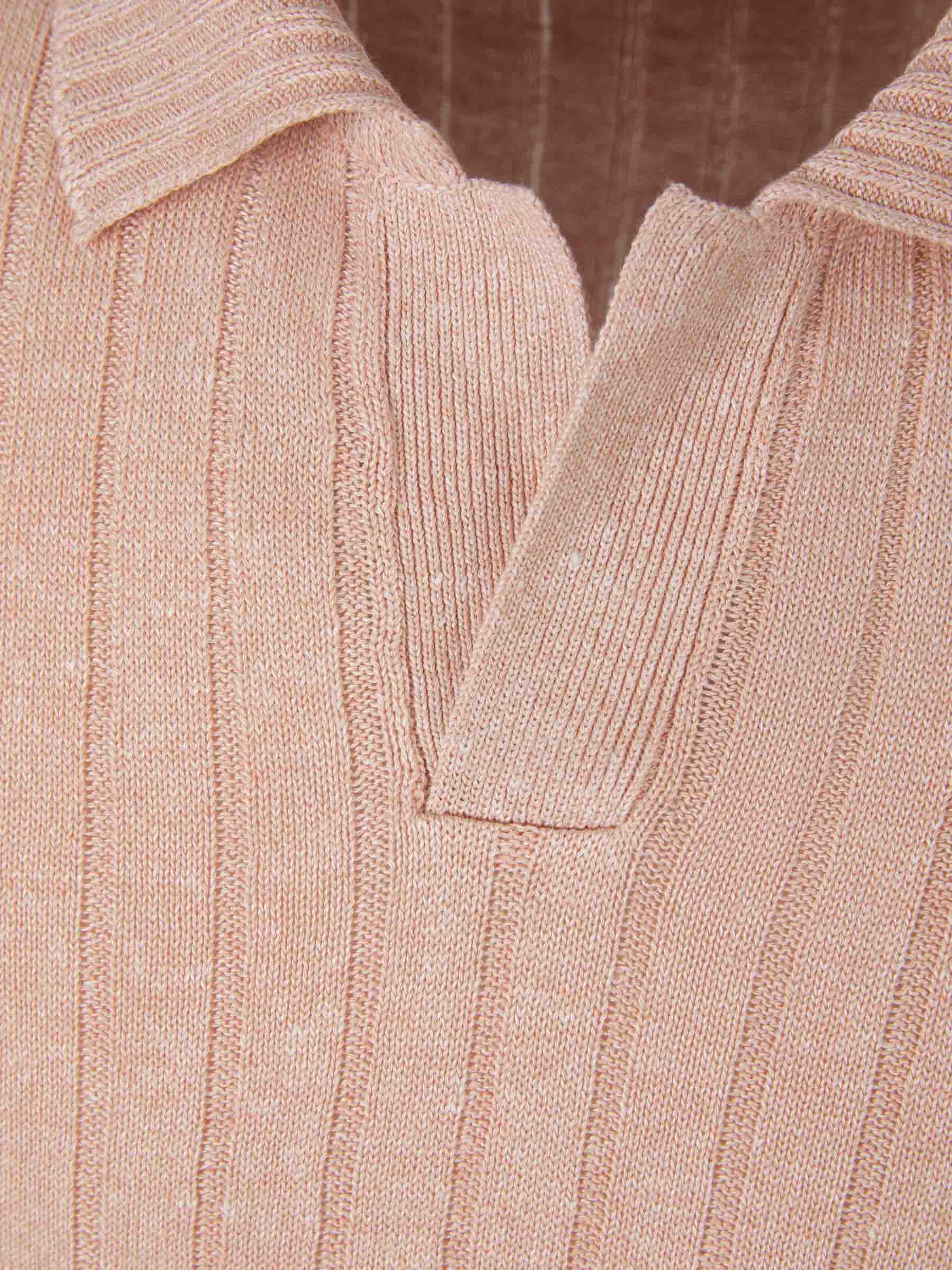 Outlet online Gran Sasso Hombre Polo Lino Y Algodón color Rosa Claro sku 552-001318 03 - Foto 12