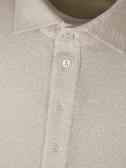 Outlet online Santa Eulalia Hombre Polo Algodón Y Lino color Beis sku 552-001325 01 - Foto 3
