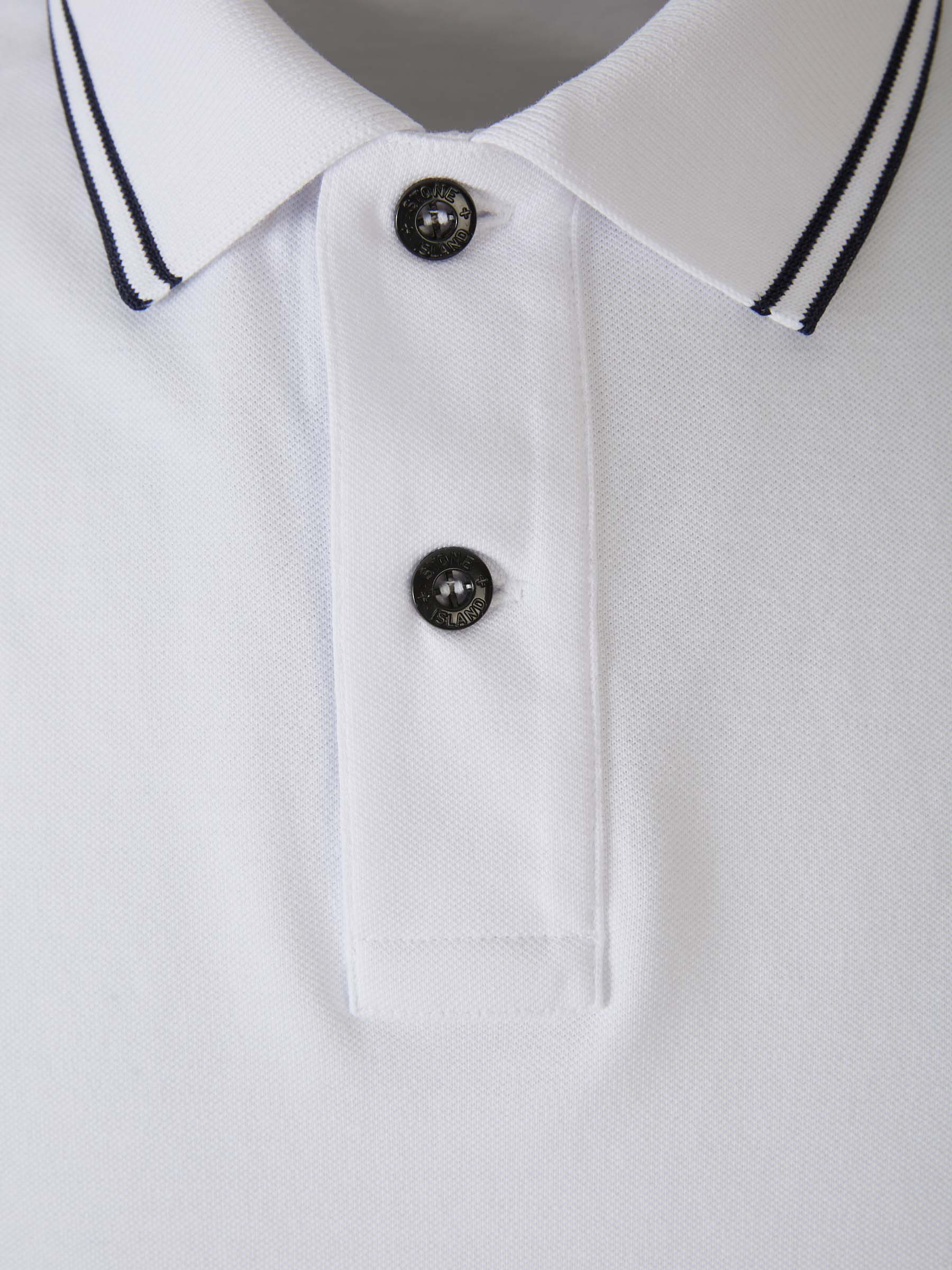 Outlet online Stone Island Hombre Polo Piqué Detalle Rayas color Blanco sku 552-001357 02 - Foto 6