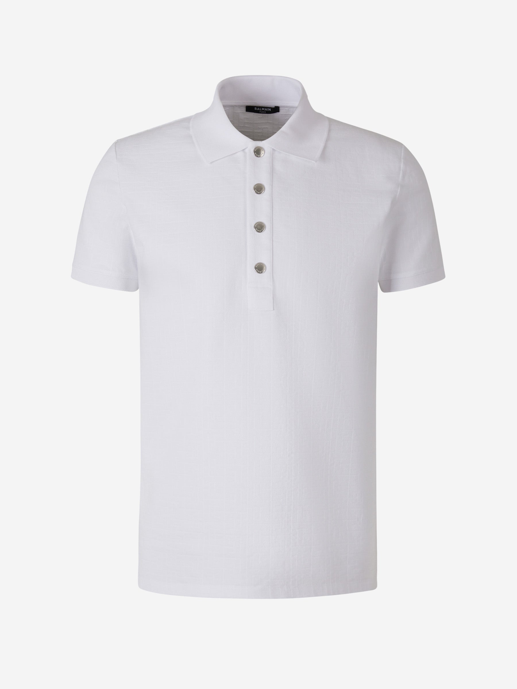Outlet online Balmain Hombre Polo Monograma Jacquard color Blanco sku 552-001385 01 - Foto 4