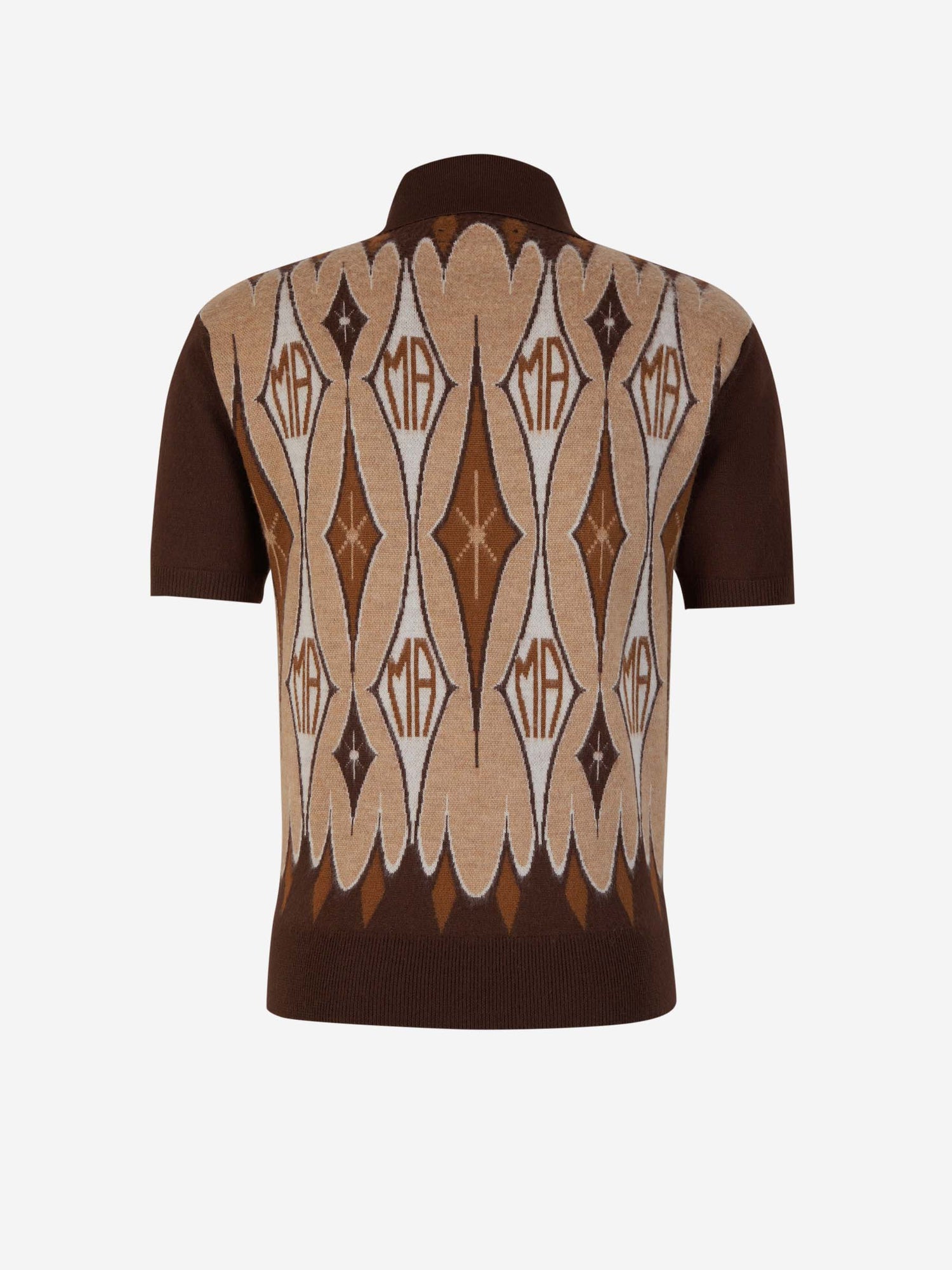 Outlet online Amiri Hombre Polo Jacquard Argyle color Marron Oscuro sku 552-001409 01 - Foto 2