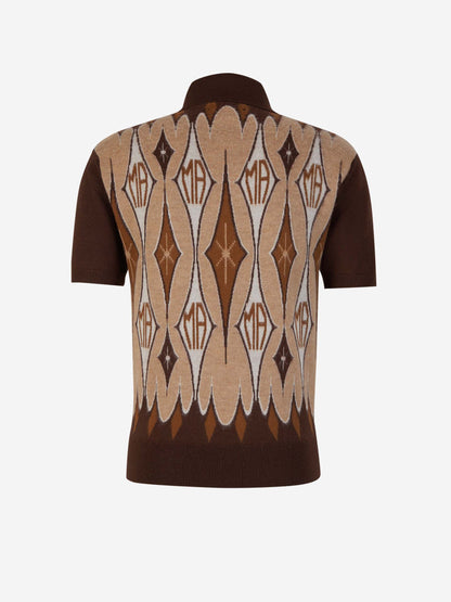 Outlet online Amiri Hombre Polo Jacquard Argyle color Marron Oscuro sku 552-001409 01 - Foto 2