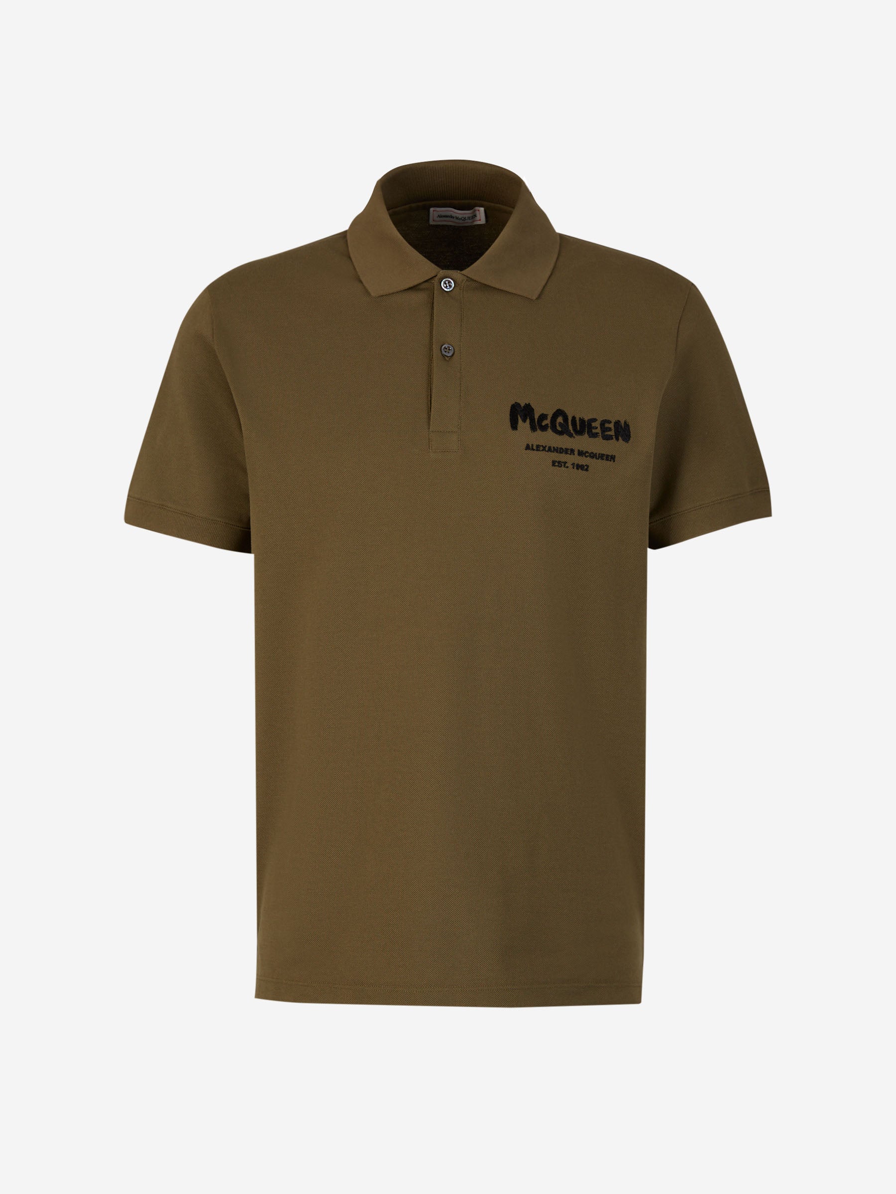 Outlet online McQueen Hombre Polo Algodón Logo color Verde Militar sku 552-001430 01 - Foto 1