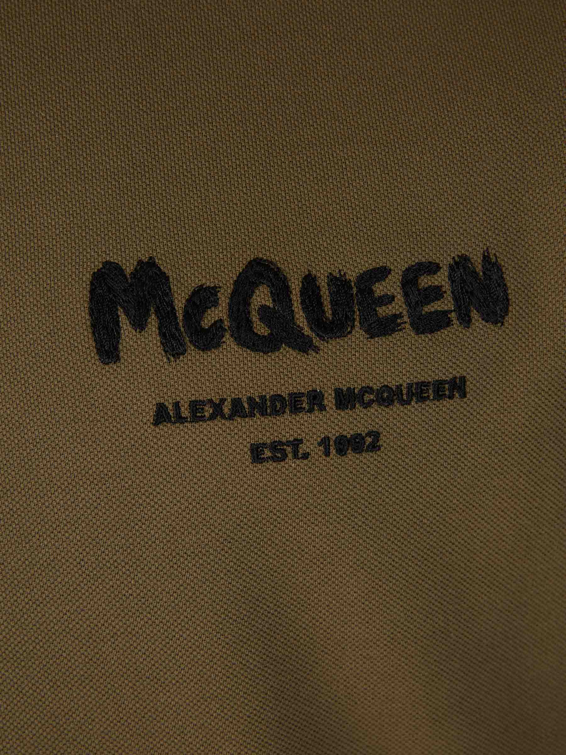 Outlet online McQueen Hombre Polo Algodón Logo color Verde Militar sku 552-001430 01 - Foto 4