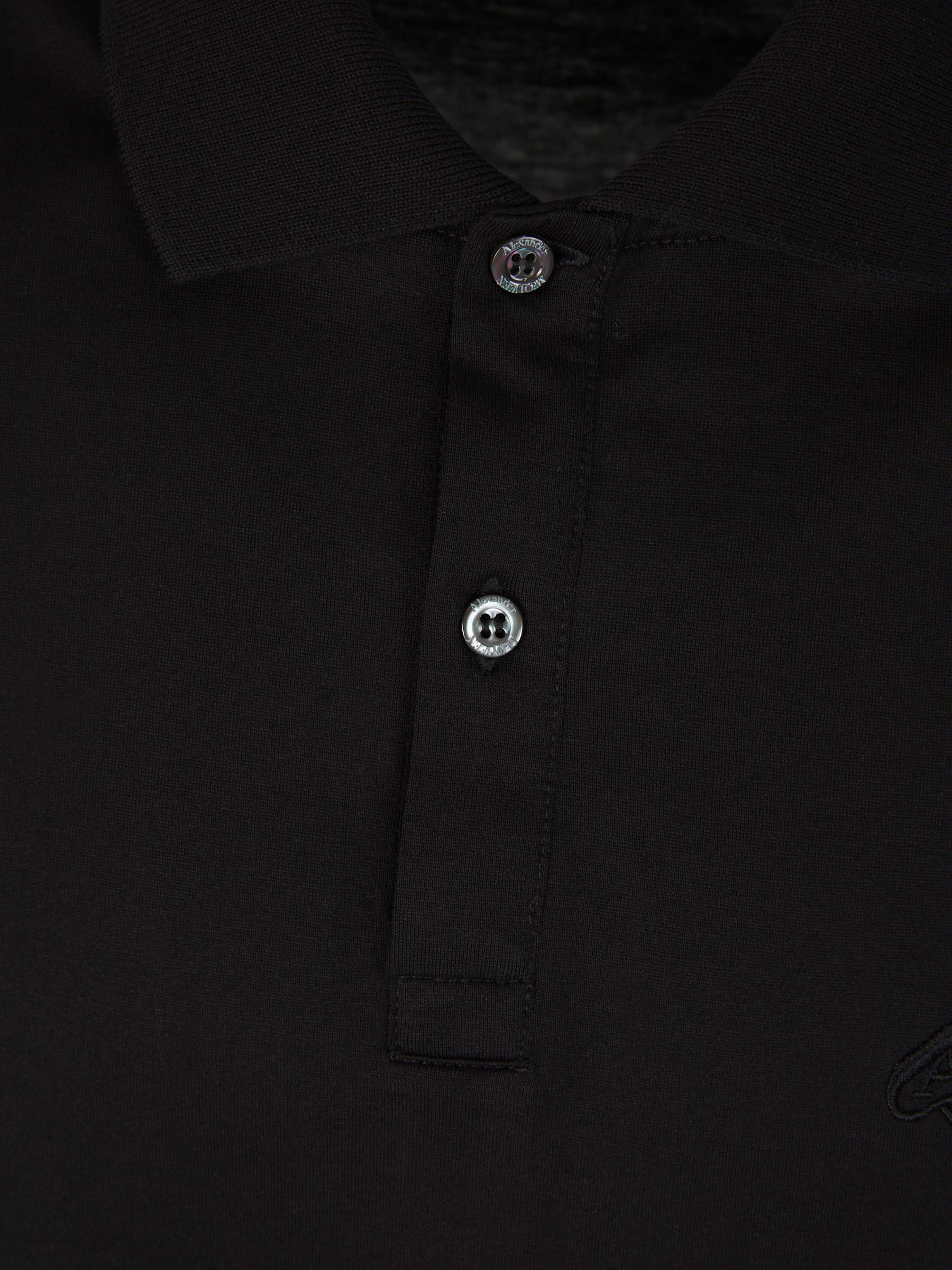 Outlet online Alexander McQueen Hombre Polo Algodón Bordado color Negro sku 552-001431 01 - Foto 3