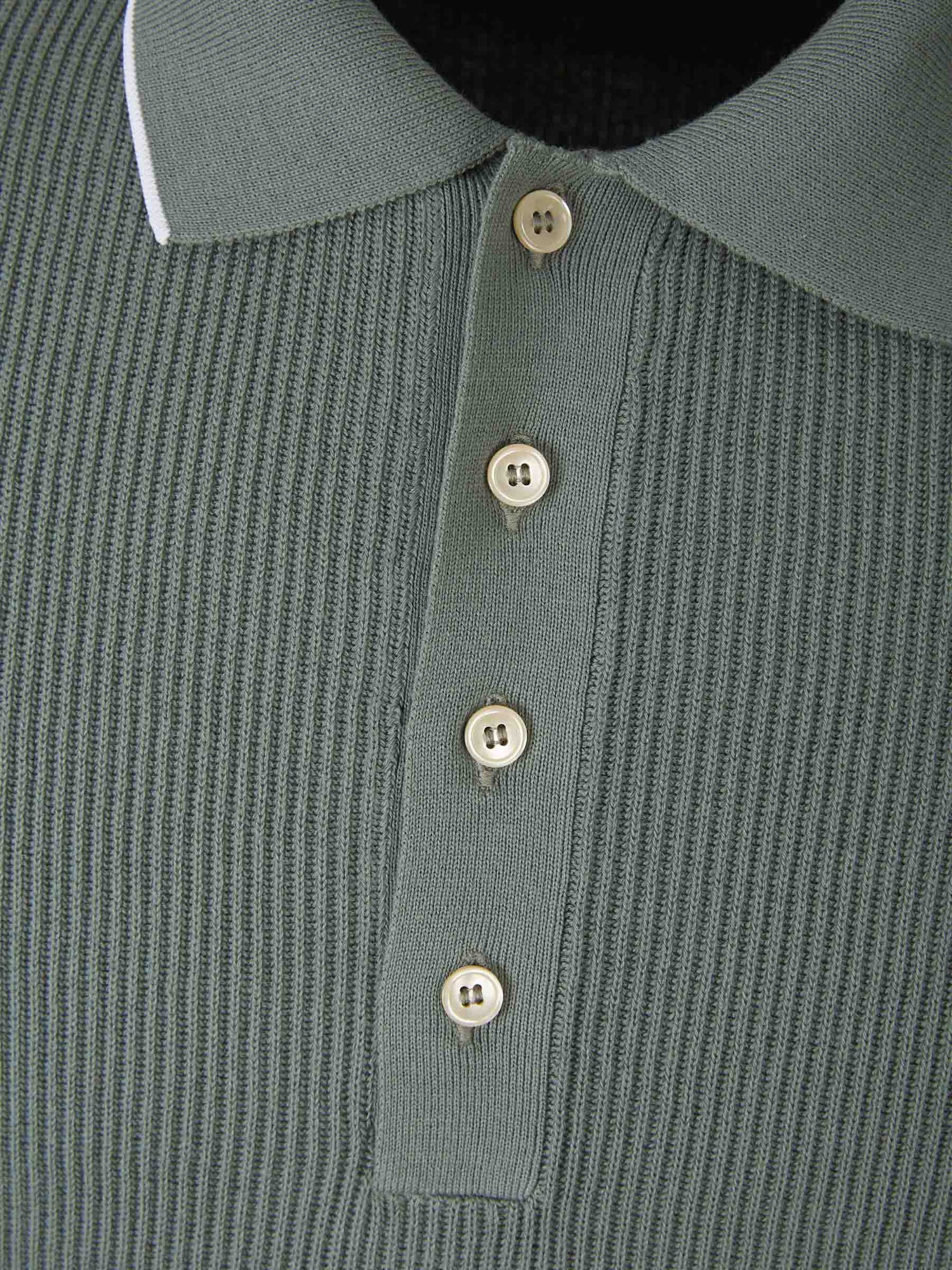 Ribbed Knit Polo