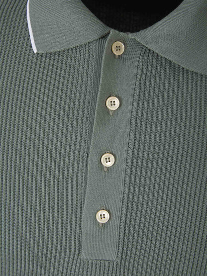 Ribbed Knit Polo