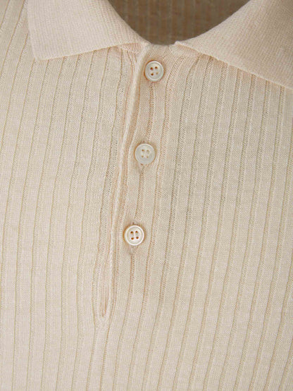 Ribbed Knit Polo
