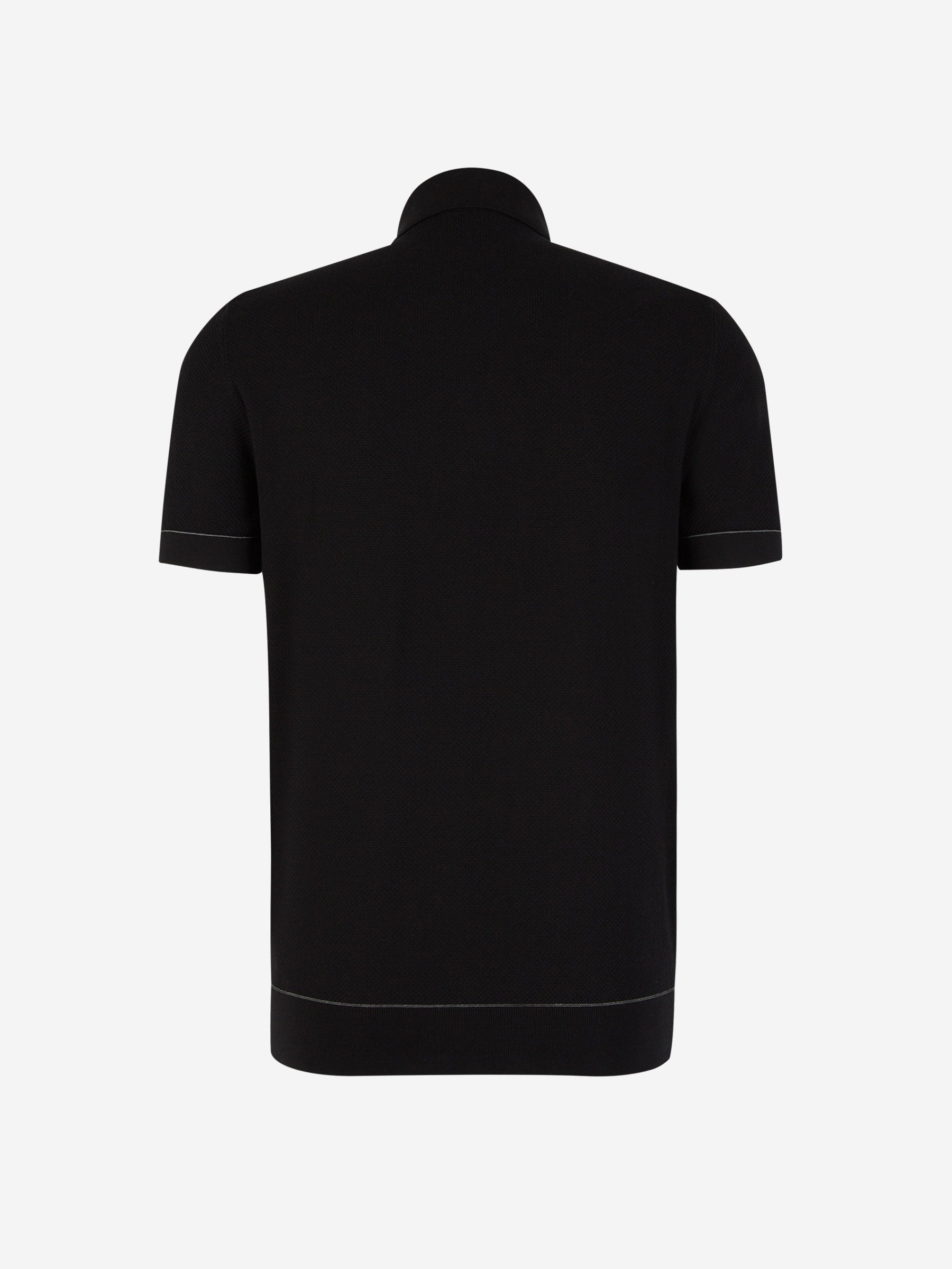 Outlet online Brioni Hombre Polo Piqué Sea Island color Negro sku 552-001516 01 - Foto 2