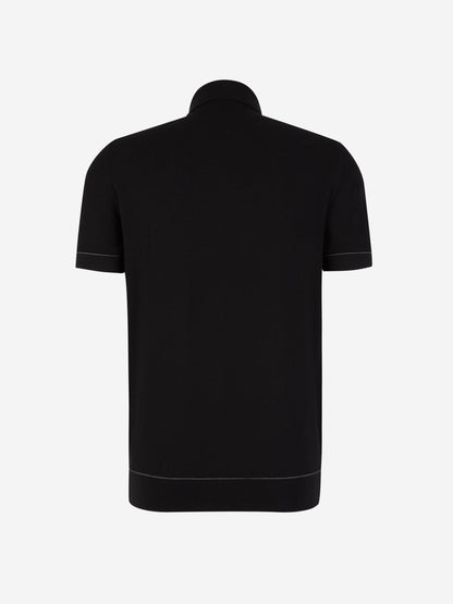 Outlet online Brioni Hombre Polo Piqué Sea Island color Negro sku 552-001516 01 - Foto 2