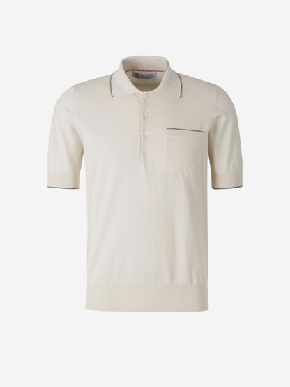 Outlet online Brunello Cucinelli Hombre Polo Bolsillo Algodón color Crema sku 552-001533 01 - Foto 1