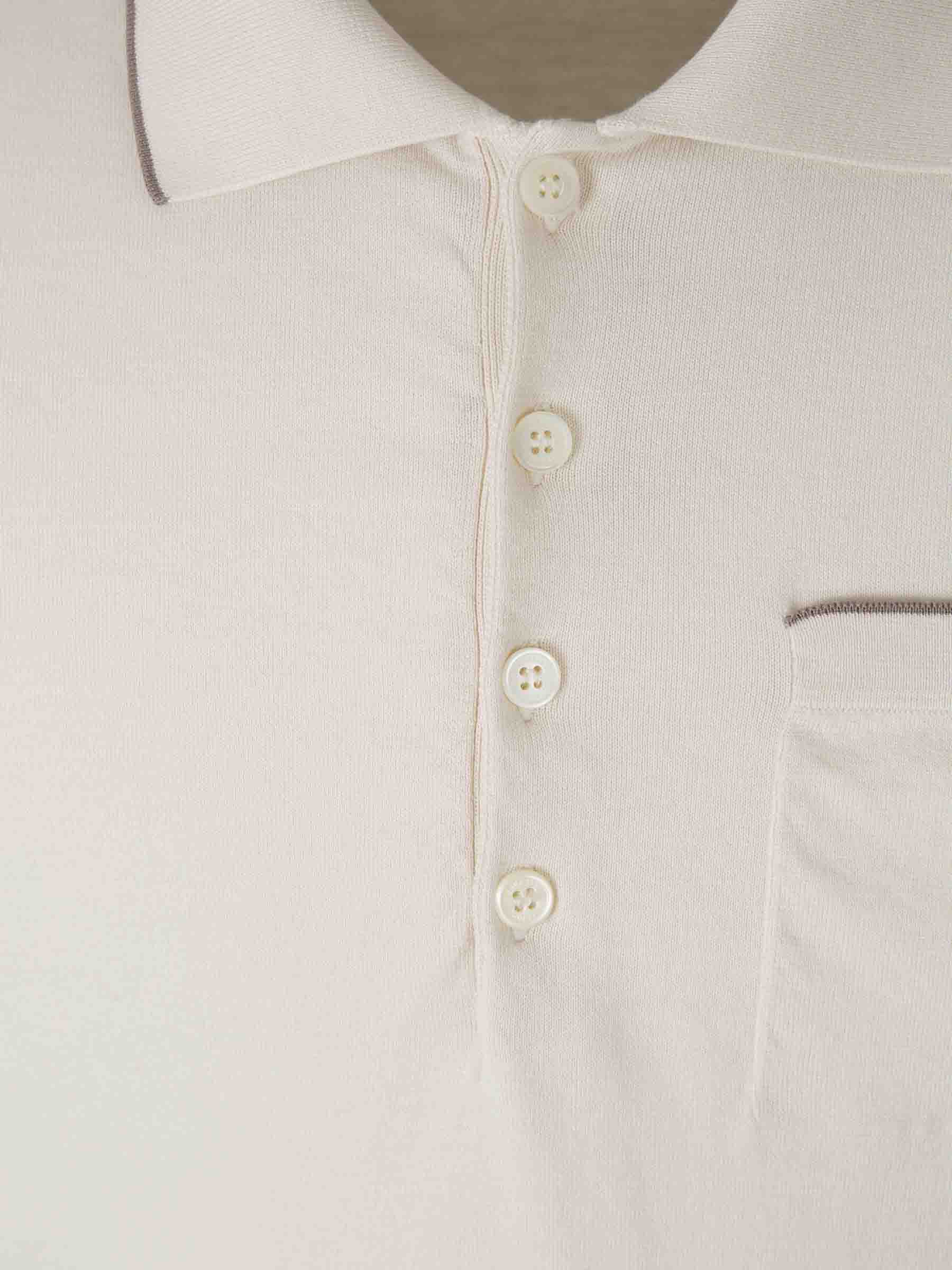 Outlet online Brunello Cucinelli Hombre Polo Bolsillo Algodón color Crema sku 552-001533 01 - Foto 3