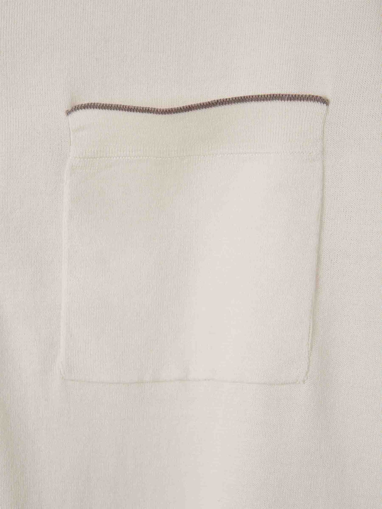 Outlet online Brunello Cucinelli Hombre Polo Bolsillo Algodón color Crema sku 552-001533 01 - Foto 5