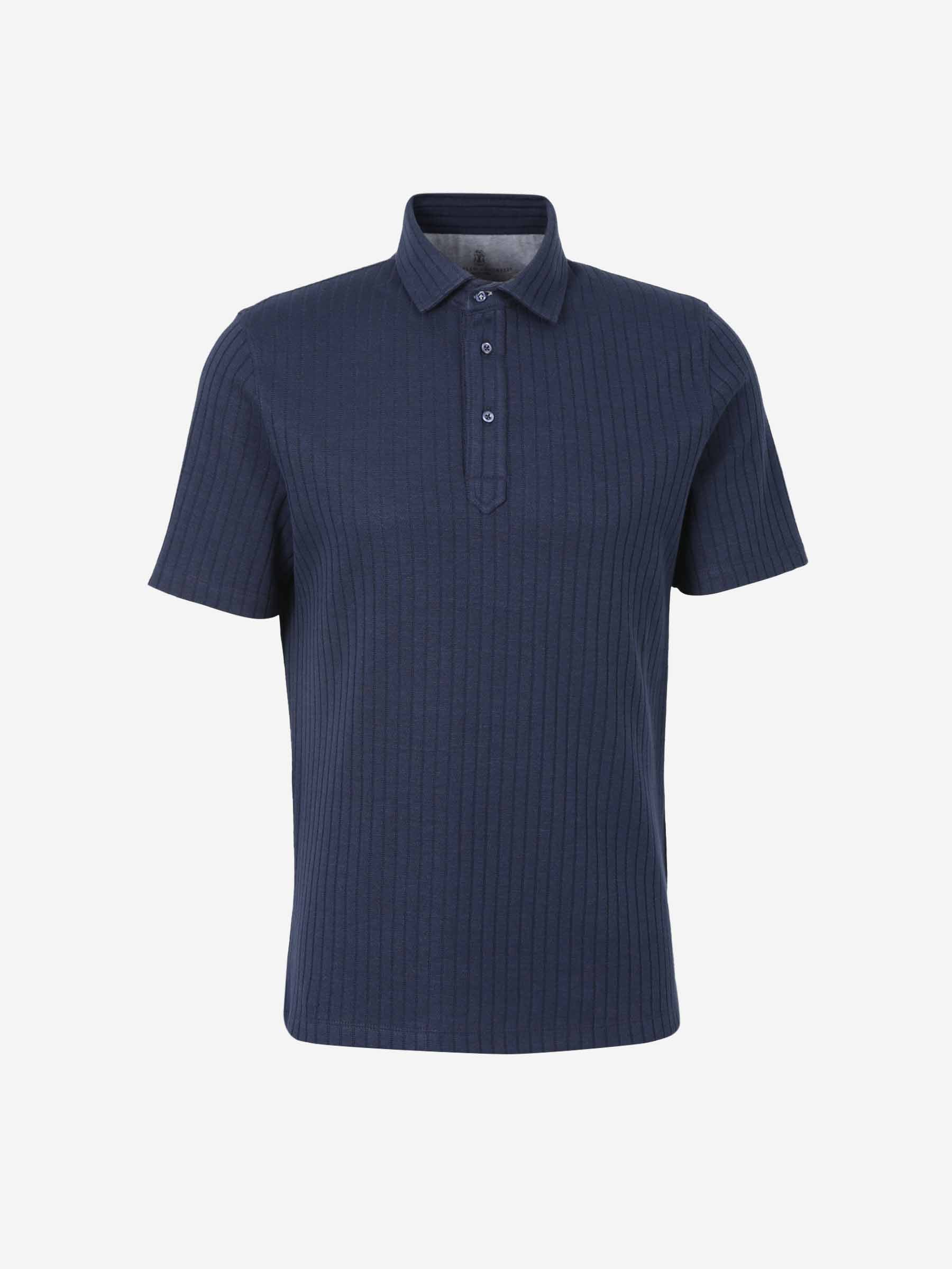 Brunello Cucinelli Hombre Barcelona Polo Canalé Botones color Azul Cobalto sku 552-001534 01 - Foto 1