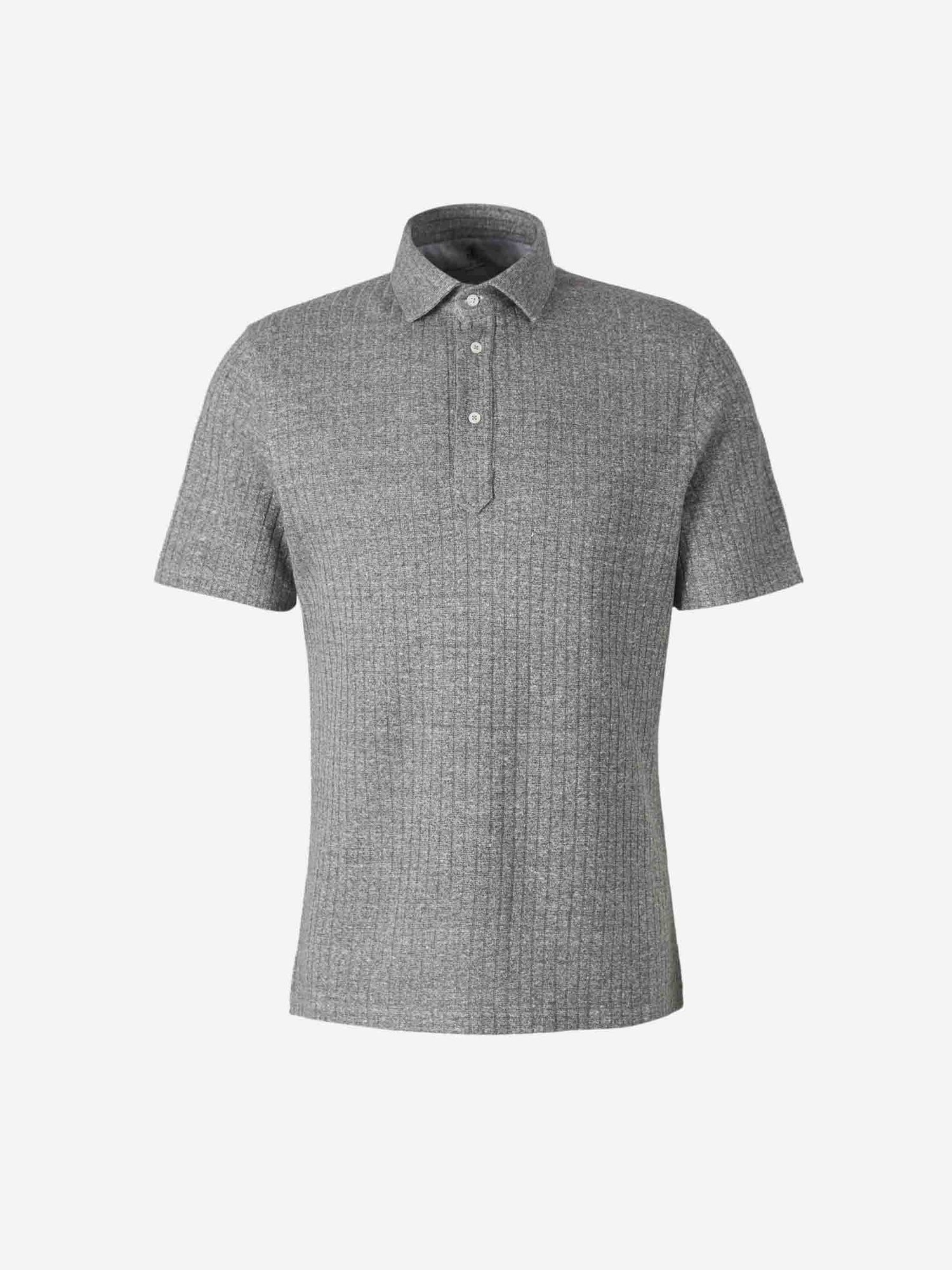 Outlet online Brunello Cucinelli Hombre Polo Canalé Botones color Gris Piedra sku 552-001534 02 - Foto 1