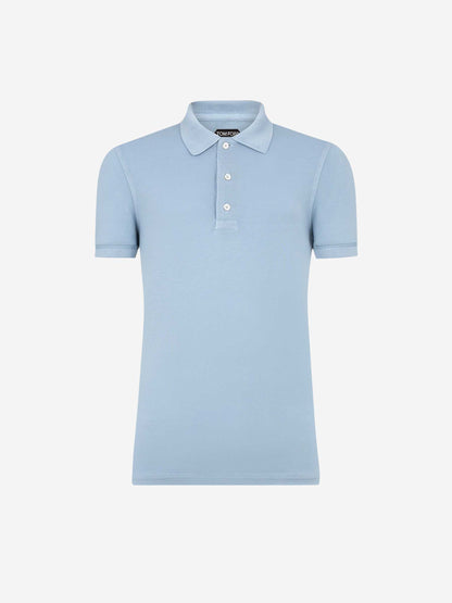 Outlet online Tom Ford Hombre Polo Liso Lyocell color Azul Celeste sku 552-001539 01 - Foto 1