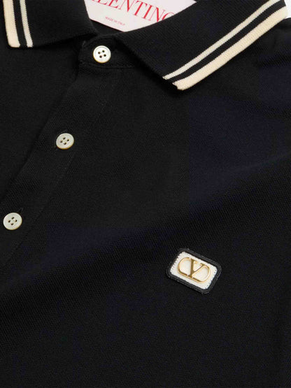 Valentino Hombre Barcelona Polo Logo Algodón color Negro sku 552-001549 00 - Foto 2