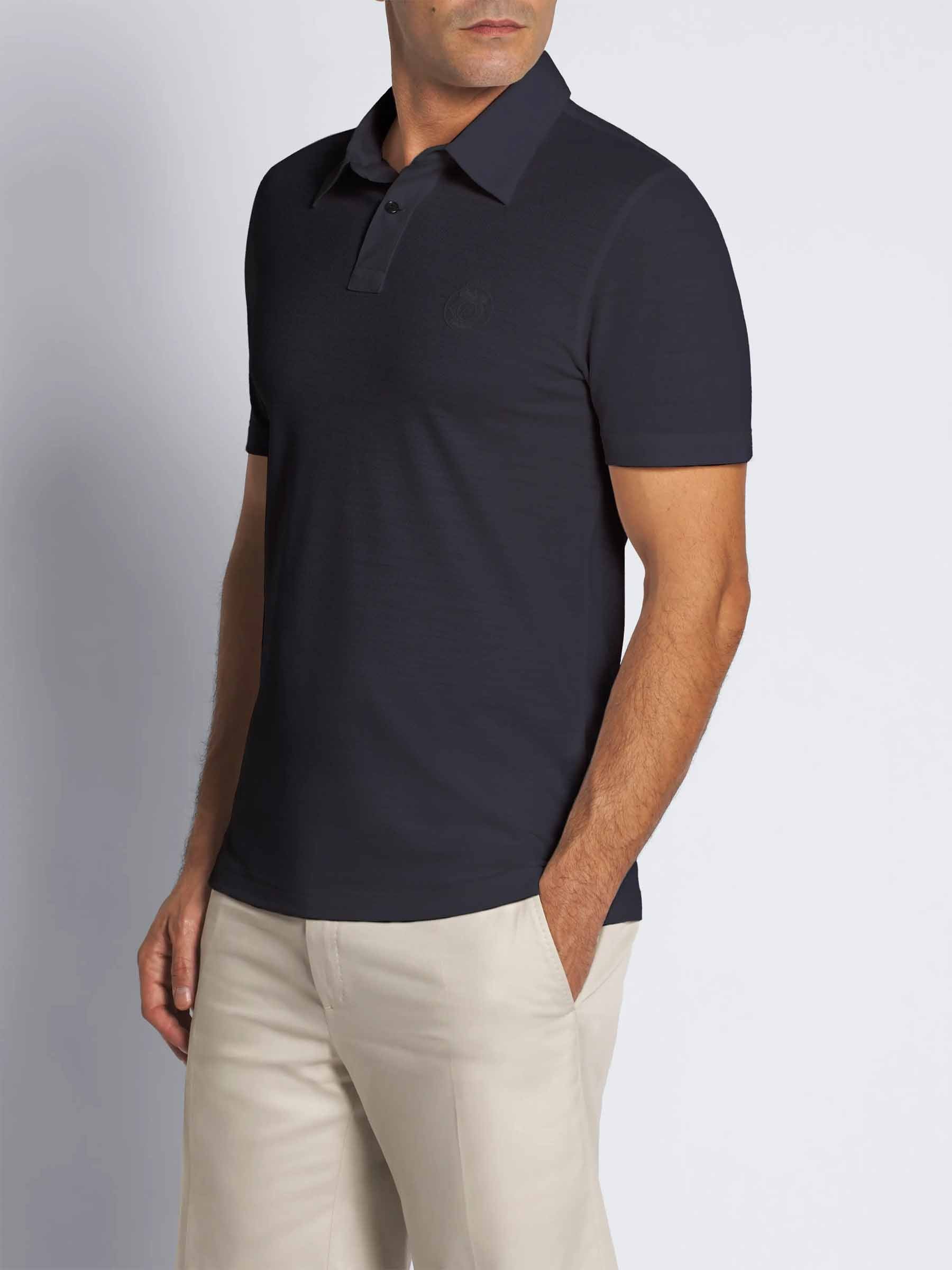 Outlet online Brioni Hombre Polo Logo Lana color Azul Noche sku 552-001553 01 - Foto 2