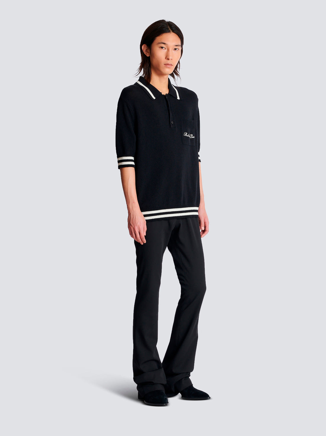 Balmain Hombre Barcelona Polo Punto Logo color Negro sku 552-001556 01 - Foto 2