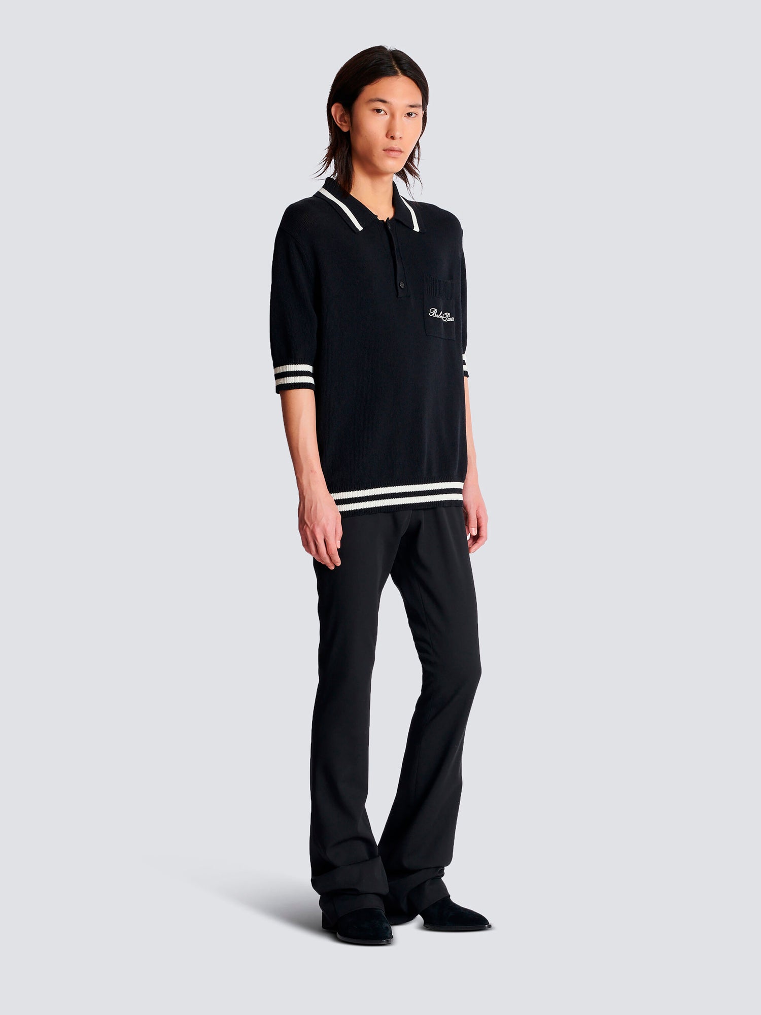 Balmain Hombre Barcelona Polo Punto Logo color Negro sku 552-001556 01 - Foto 2
