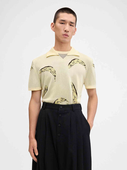 Outlet online Jacquemus Hombre Polo Plátano Marino color Amarillo Claro sku 552-001564 00 - Foto 5