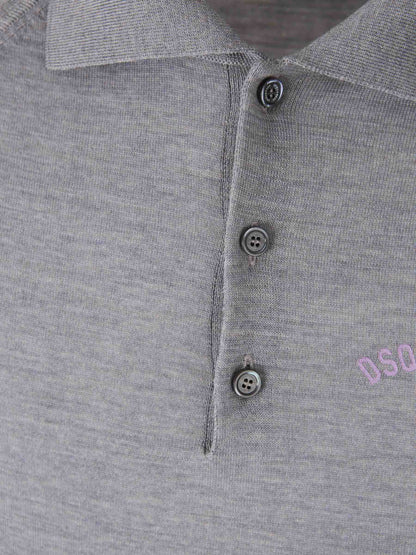 Outlet online Dsquared2 Hombre Polo Punto Lana color Gris Piedra sku 552-001584 01 - Foto 3