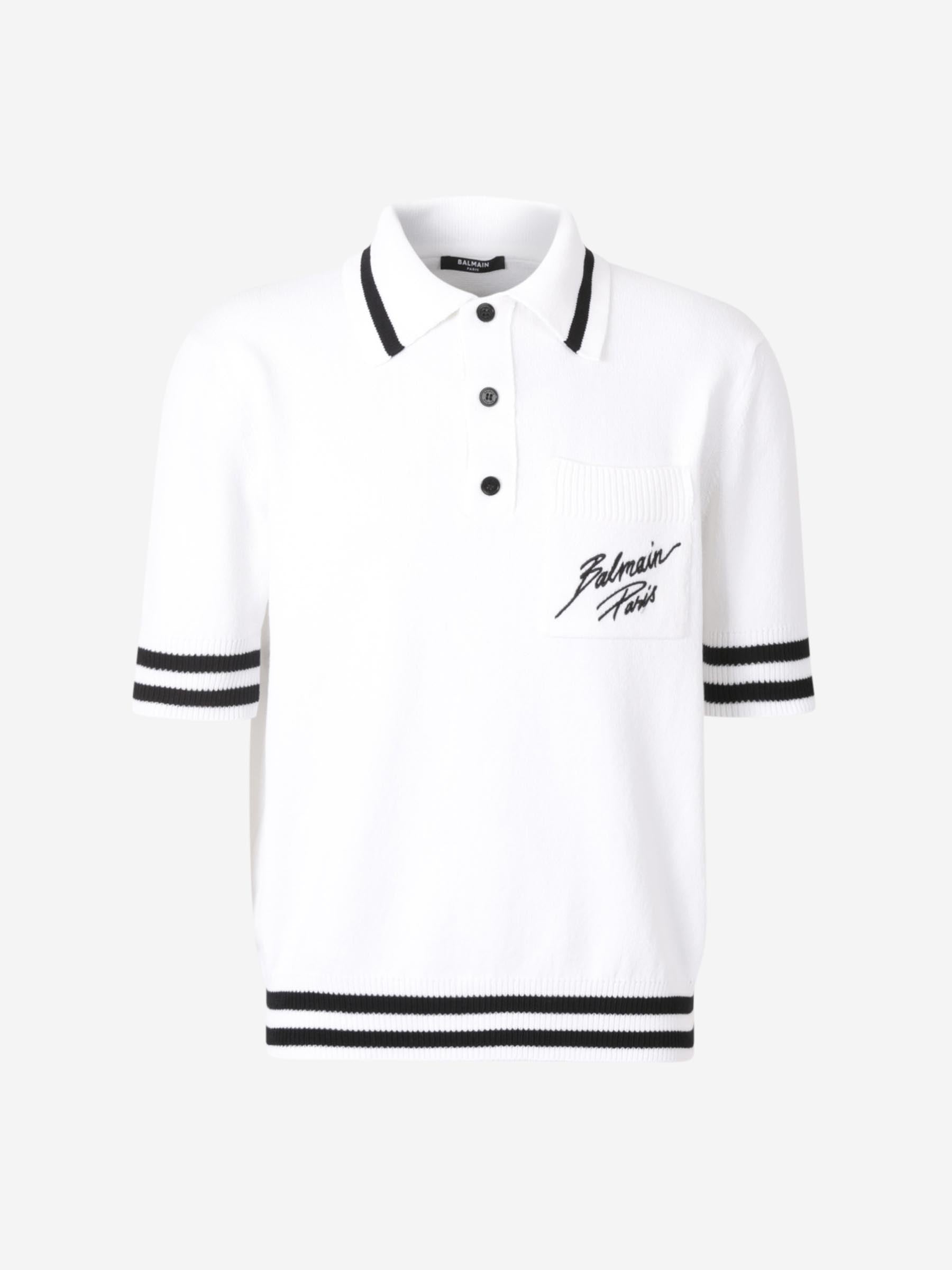 Outlet online Balmain Hombre Polo Punto Tricot color Blanco sku 552-001589 01 - Foto 1