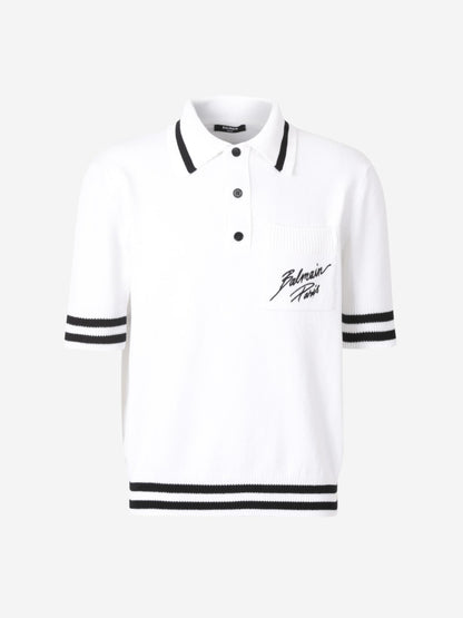 Outlet online Balmain Hombre Polo Punto Tricot color Blanco sku 552-001589 01 - Foto 1