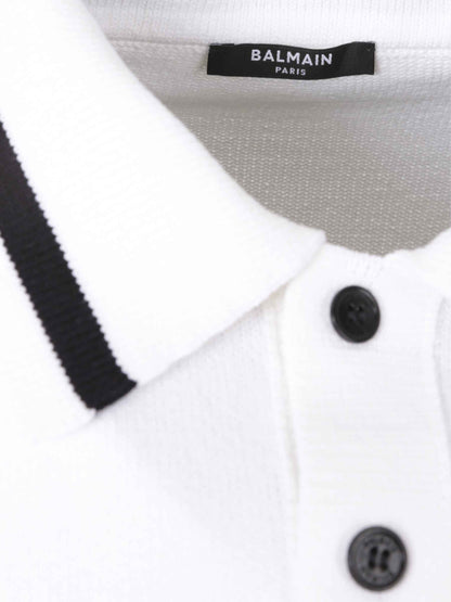 Outlet online Balmain Hombre Polo Punto Tricot color Blanco sku 552-001589 01 - Foto 4
