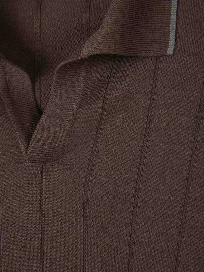 Outlet online Santa Eulalia Hombre Polo Punto Seda color Marrón sku 552-001595 02 - Foto 3