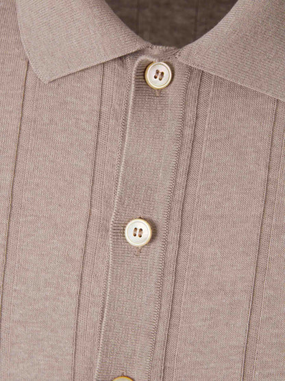 Gran Sasso Hombre Barcelona Polo Abierto Acanalado color Camel sku 552-001598 01 - Foto 3