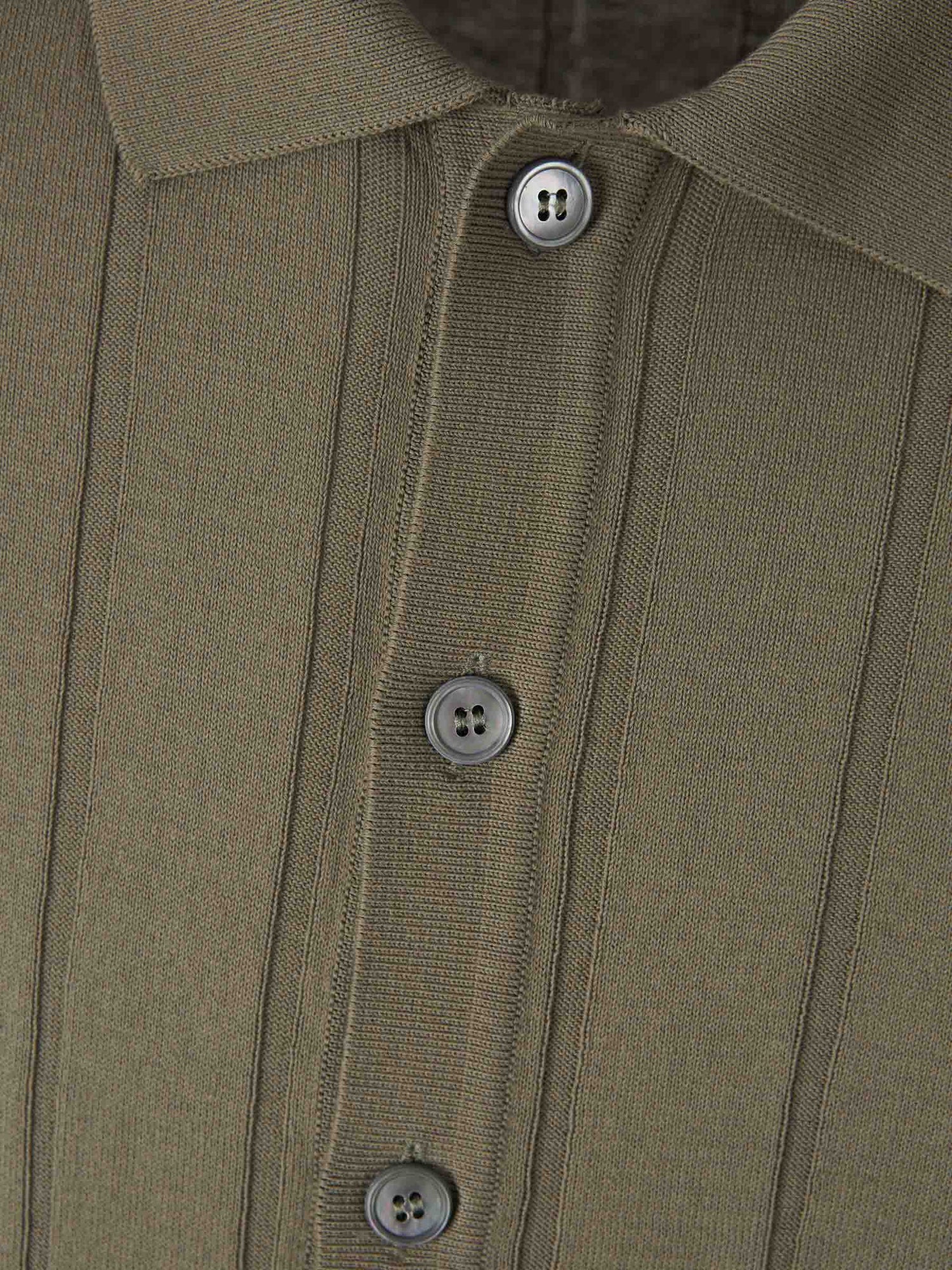Outlet online Gran Sasso Hombre Polo Abierto Acanalado color Verde Militar sku 552-001598 02 - Foto 3