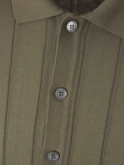 Outlet online Gran Sasso Hombre Polo Abierto Acanalado color Verde Militar sku 552-001598 02 - Foto 3
