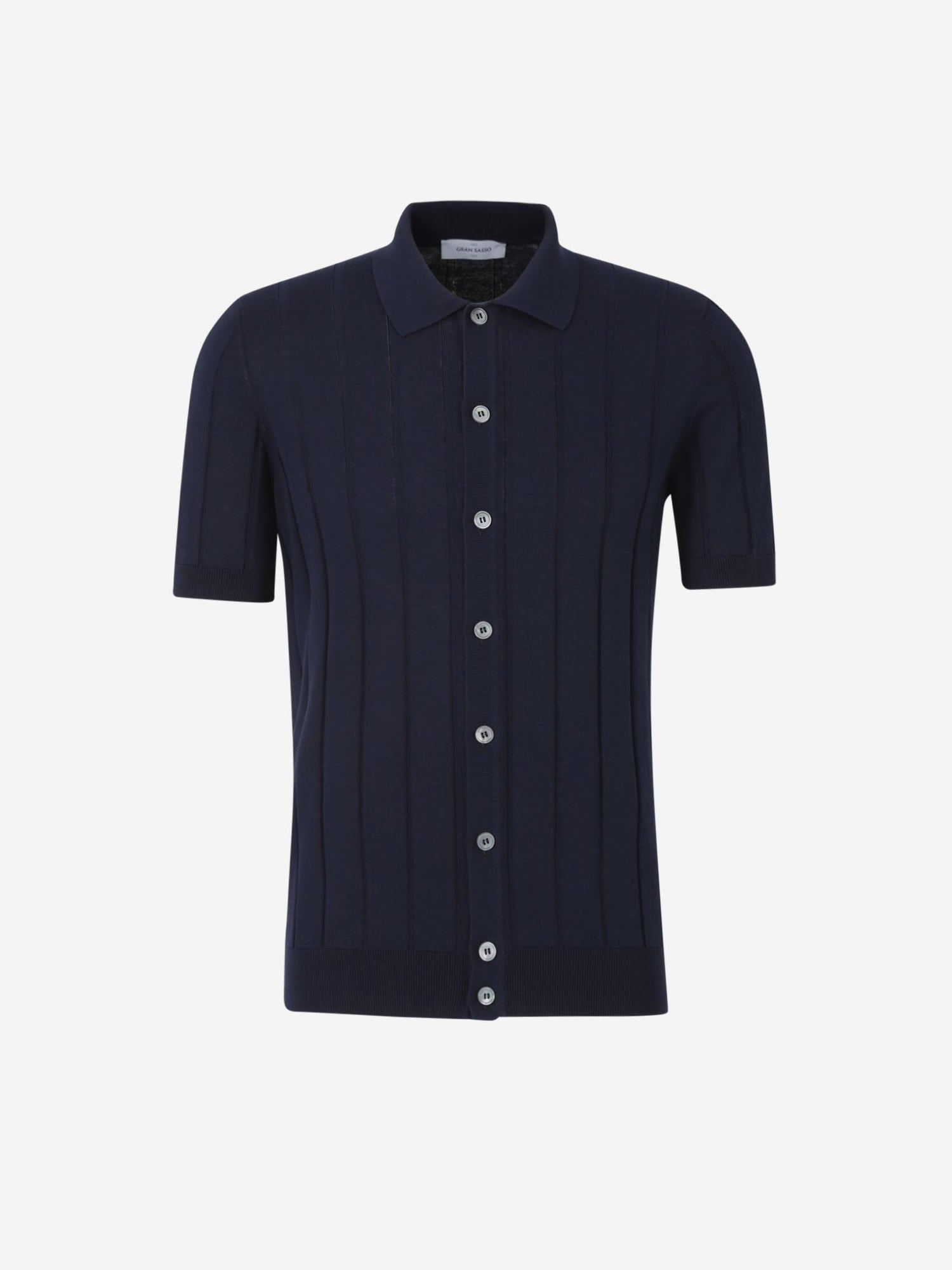 Outlet online Gran Sasso Hombre Polo Abierto Acanalado color Azul Noche sku 552-001598 03 - Foto 1