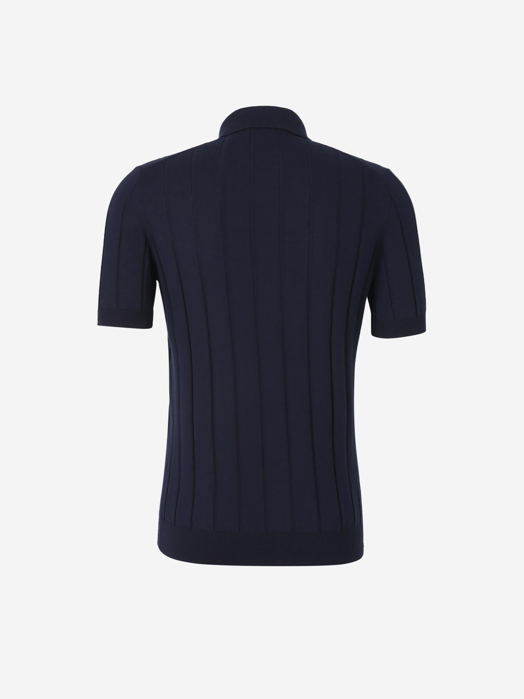 Outlet online Gran Sasso Hombre Polo Abierto Acanalado color Azul Noche sku 552-001598 03 - Foto 2
