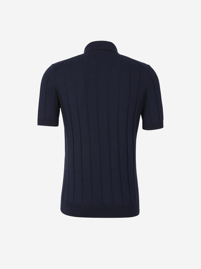Outlet online Gran Sasso Hombre Polo Abierto Acanalado color Azul Noche sku 552-001598 03 - Foto 2