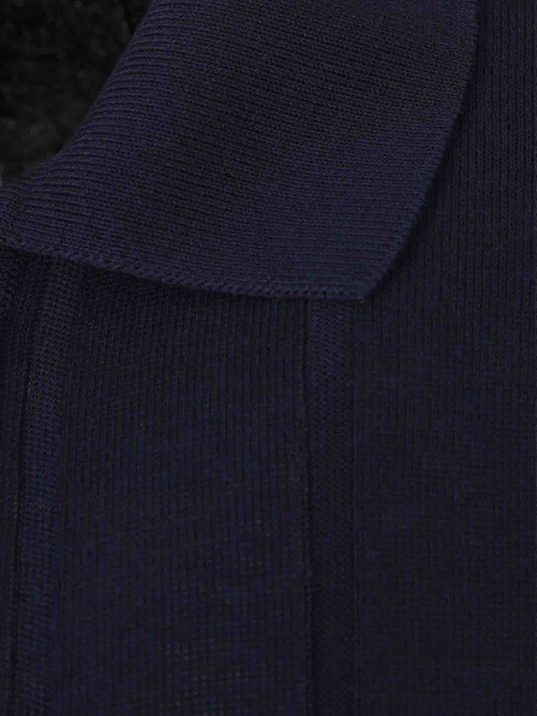 Outlet online Gran Sasso Hombre Polo Abierto Acanalado color Azul Noche sku 552-001598 03 - Foto 3