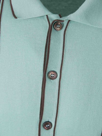 Outlet online Gran Sasso Hombre Polo Algodón Listado color Azul sku 552-001599 02 - Foto 3
