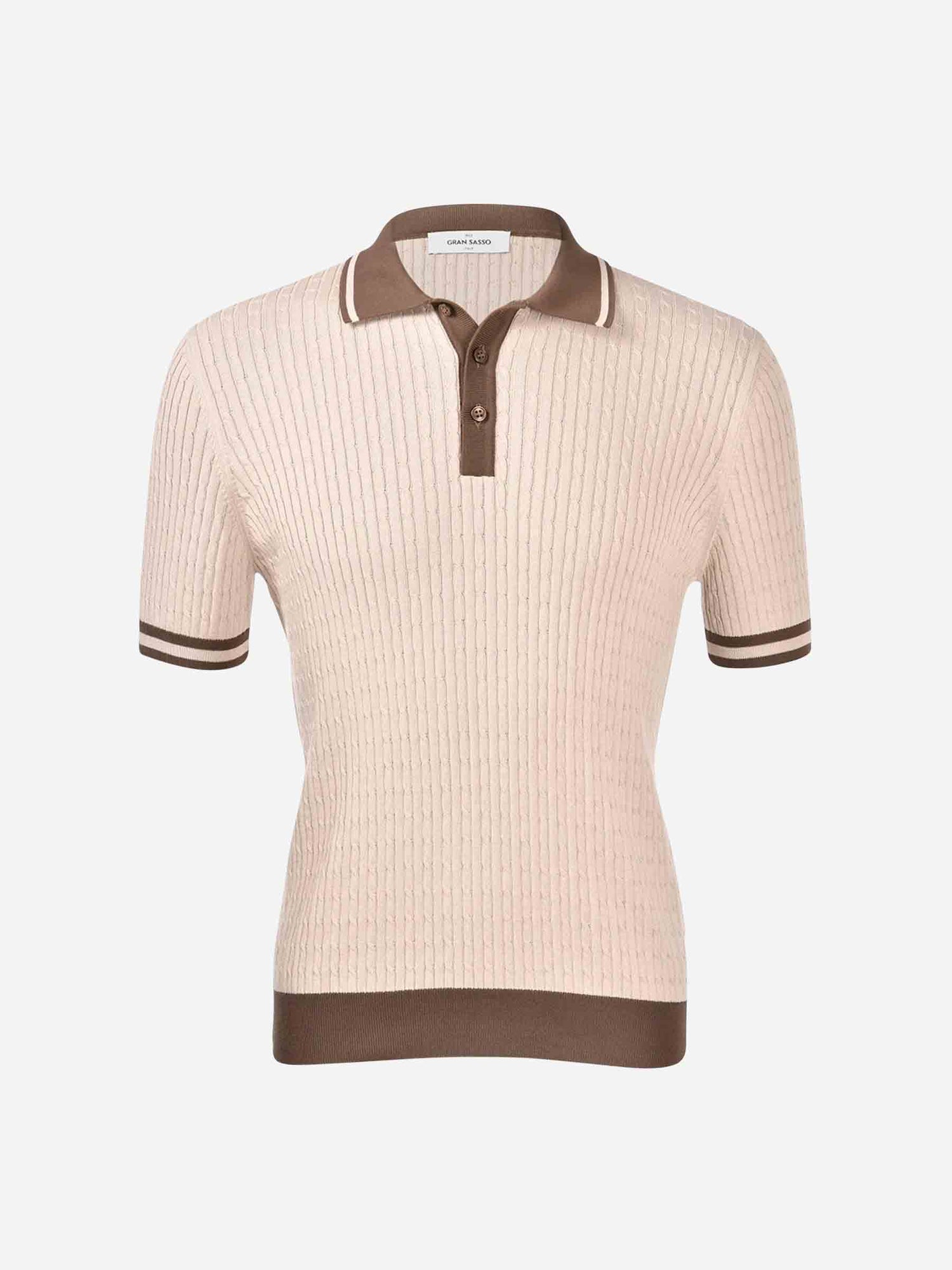 Outlet online Gran Sasso Hombre Polo Punto Contraste color Marrón sku 552-001600 01 - Foto 1