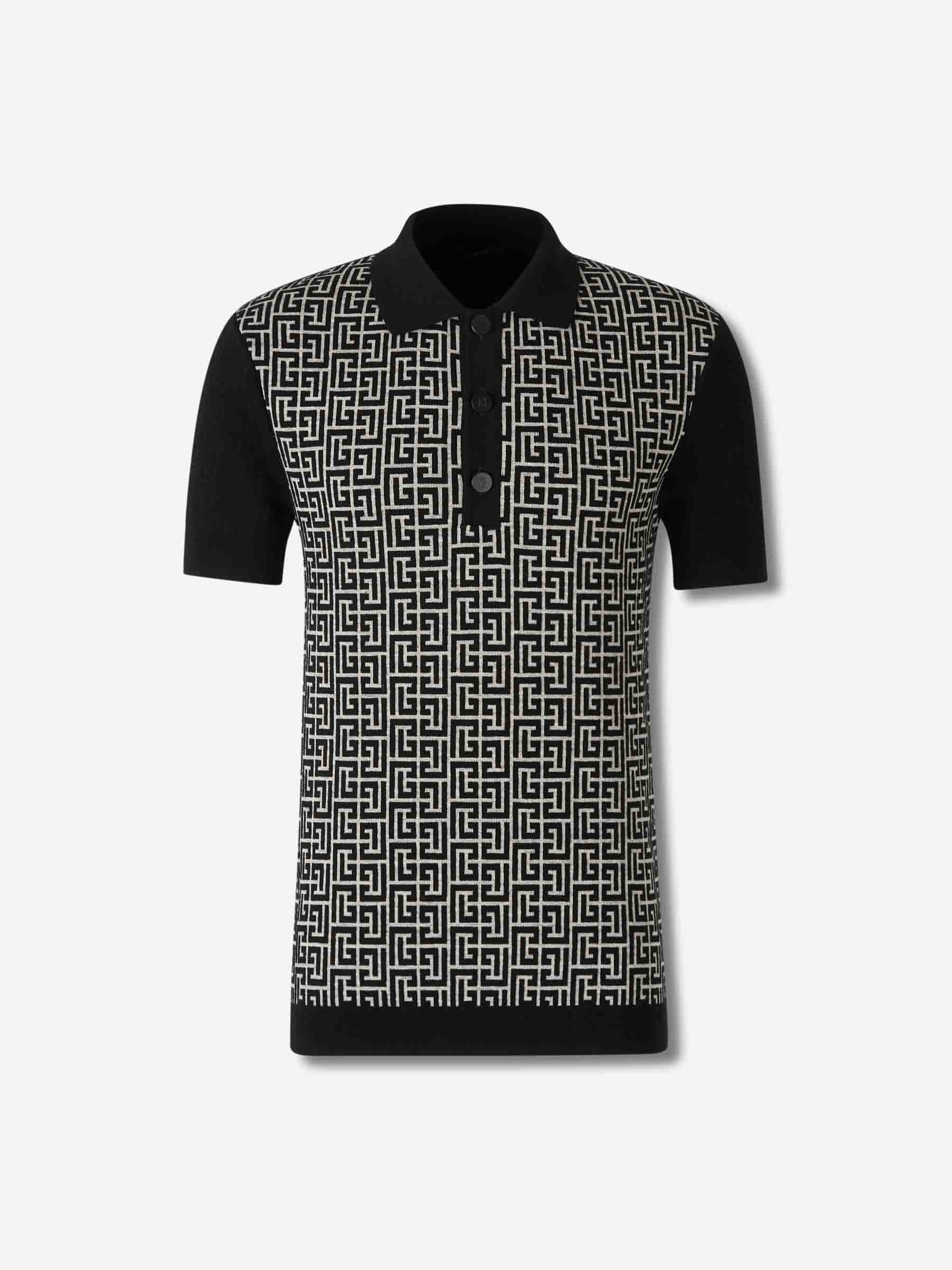 Outlet online Balmain Hombre Polo Monograma color Blanco Y Negro sku 552-001620 01 - Foto 1