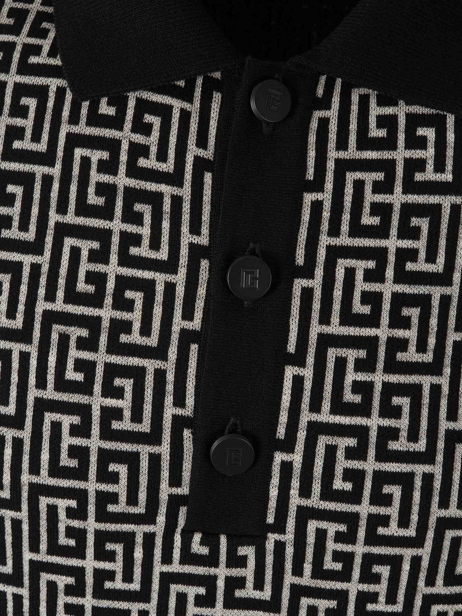 Outlet online Balmain Hombre Polo Monograma color Blanco Y Negro sku 552-001620 01 - Foto 3