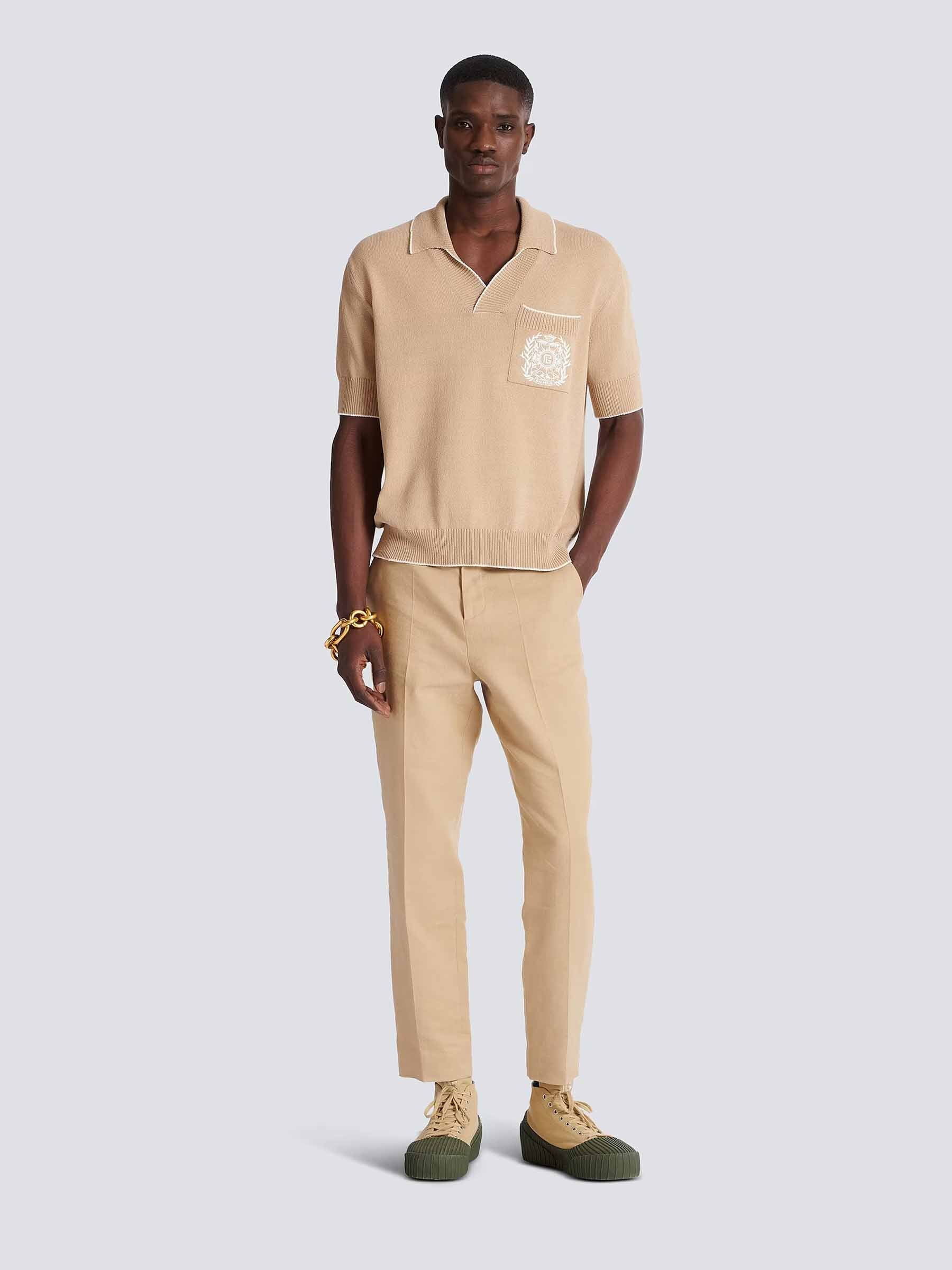 Outlet online Balmain Hombre Polo Punto Bordado color Beige sku 552-001621 01 - Foto 2