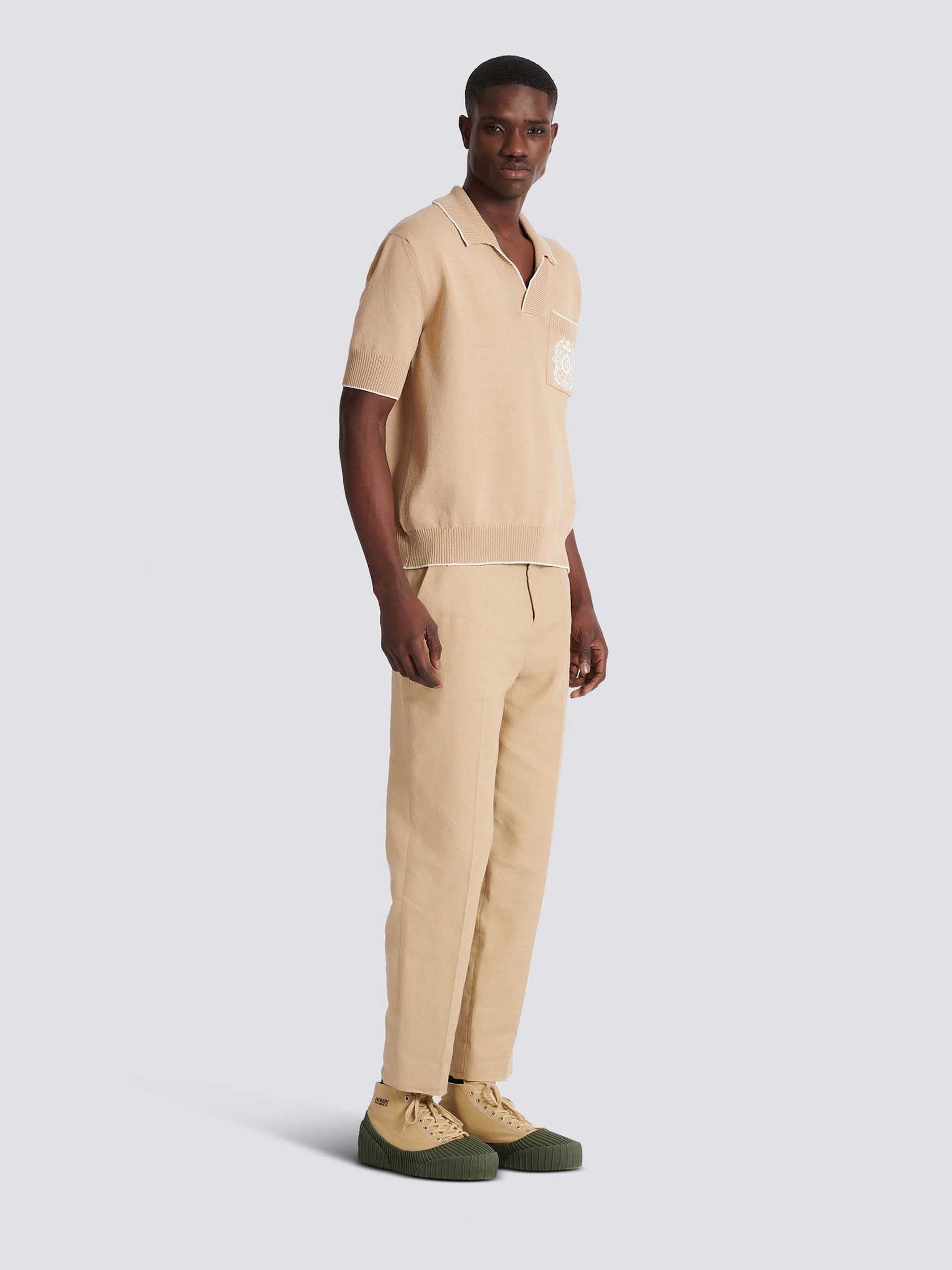 Outlet online Balmain Hombre Polo Punto Bordado color Beige sku 552-001621 01 - Foto 3